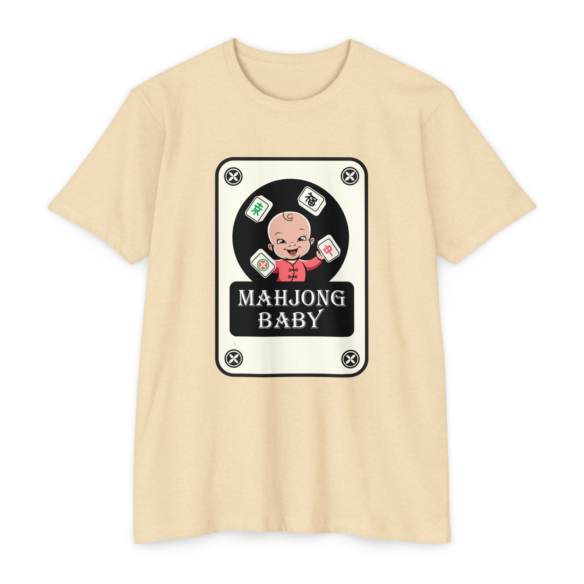 Mahjong Baby Graphic T-Shirt | Black Retro Mahjong Tile Tee for Players & Fans - Image 8