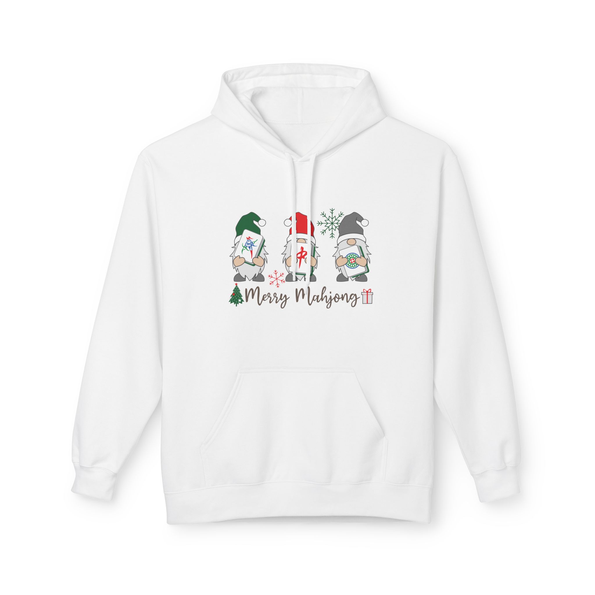 Merry Mahjong Santa Hoodie | Cute Holiday Gnome Christmas Pullover - Image 2