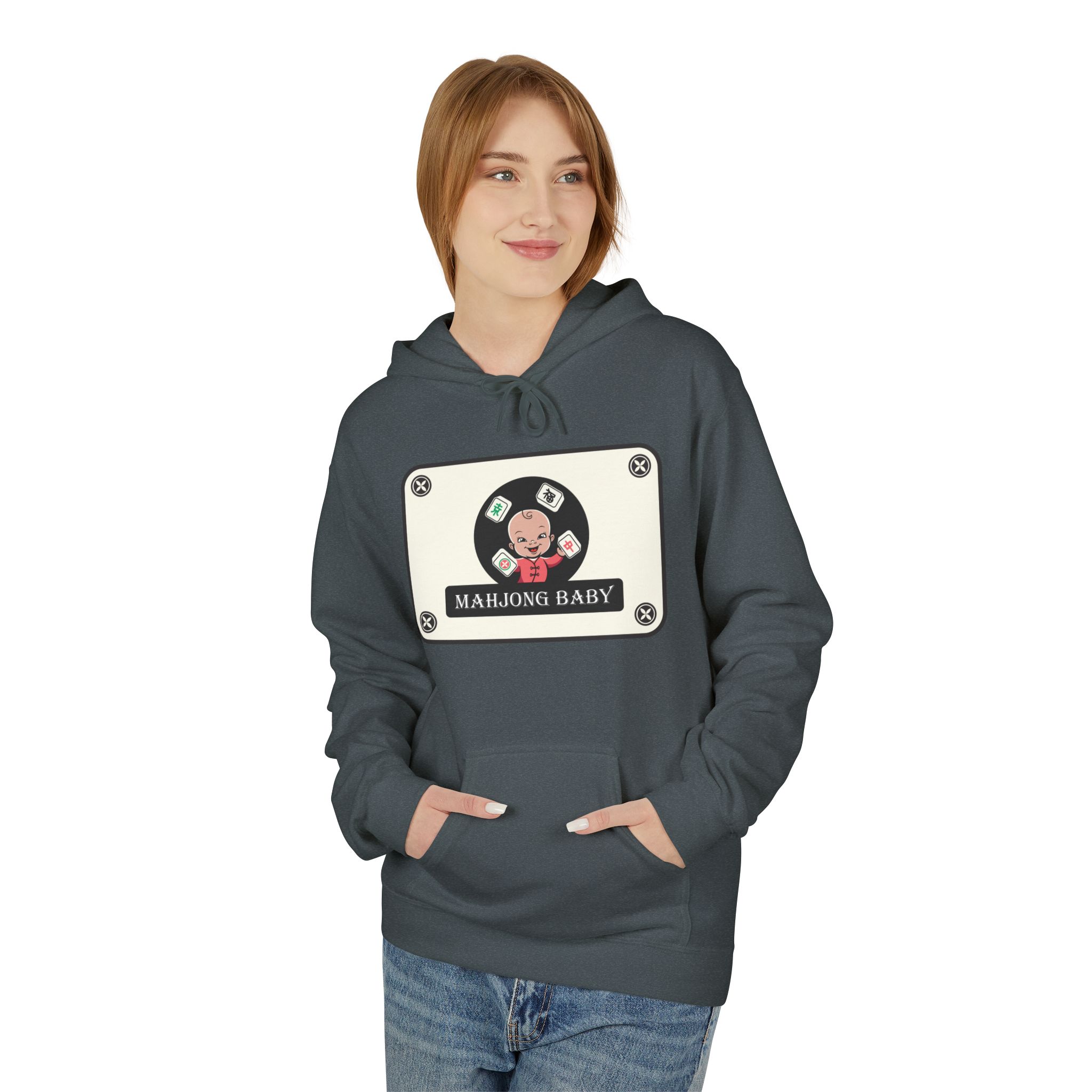 Mahjong Baby Hockey Hoodie | ‘Adventure Baby’ Retro Goalie Graphic Pullover - Image 69