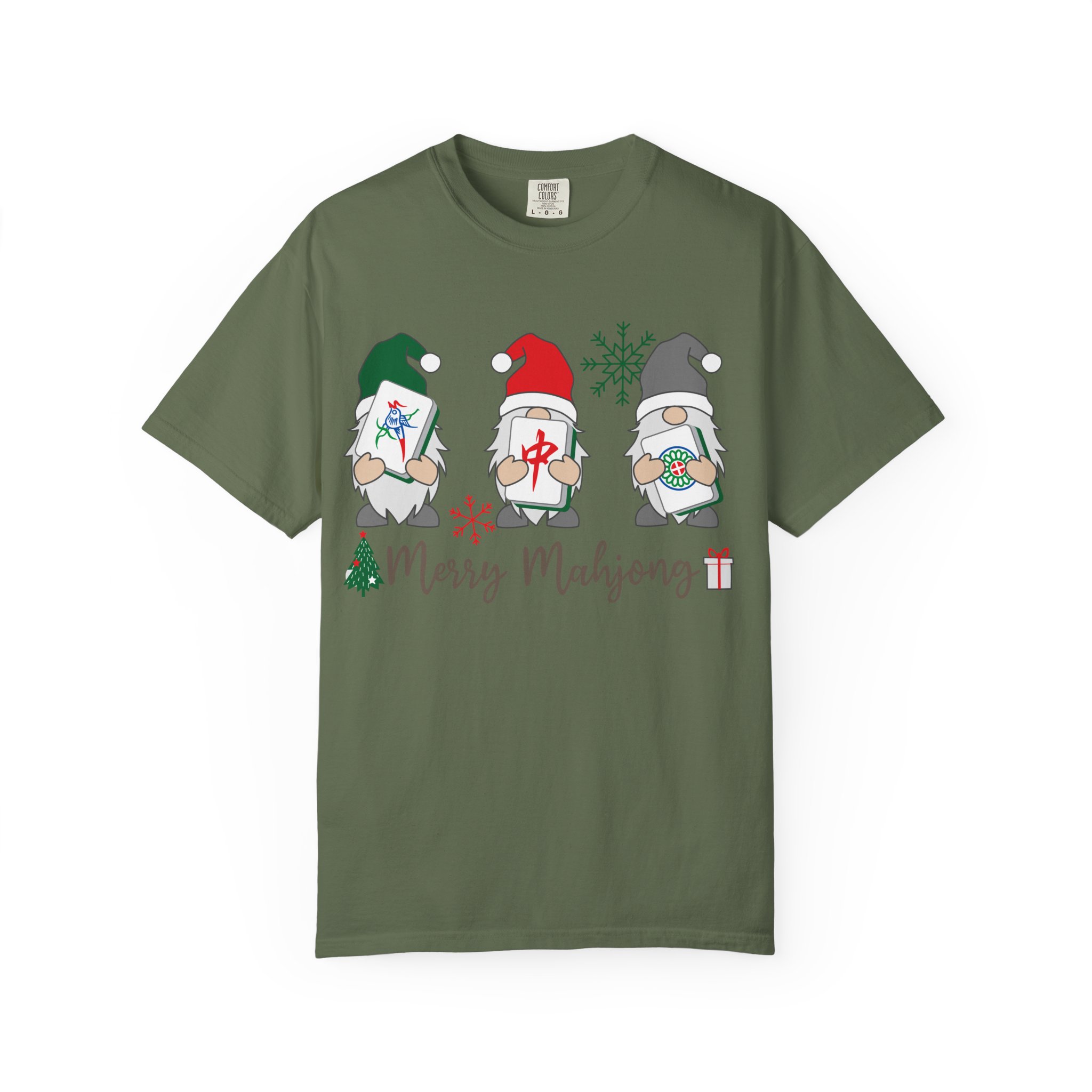 Merry Mahjong Christmas T-Shirt | Holiday Mahjong Tree Graphic Tee - Image 33