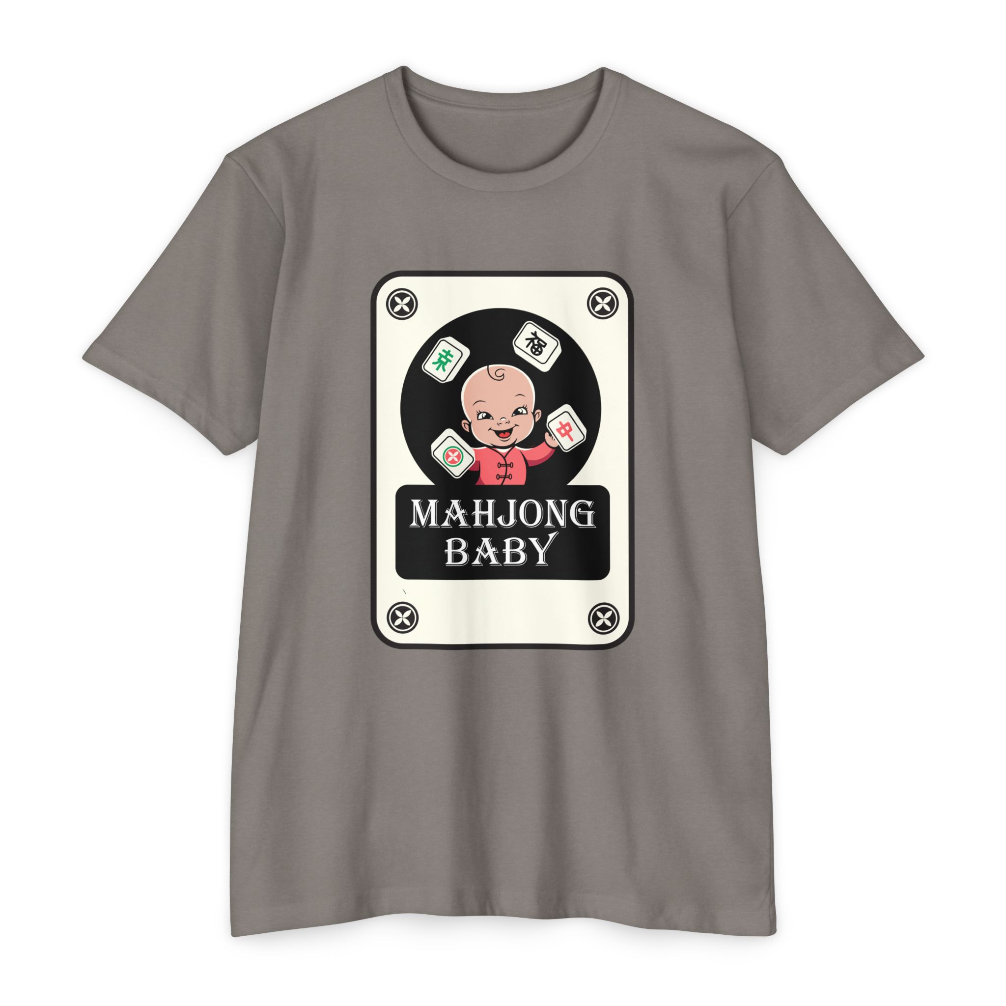 Mahjong Baby Graphic T-Shirt | Black Retro Mahjong Tile Tee for Players & Fans - Image 29