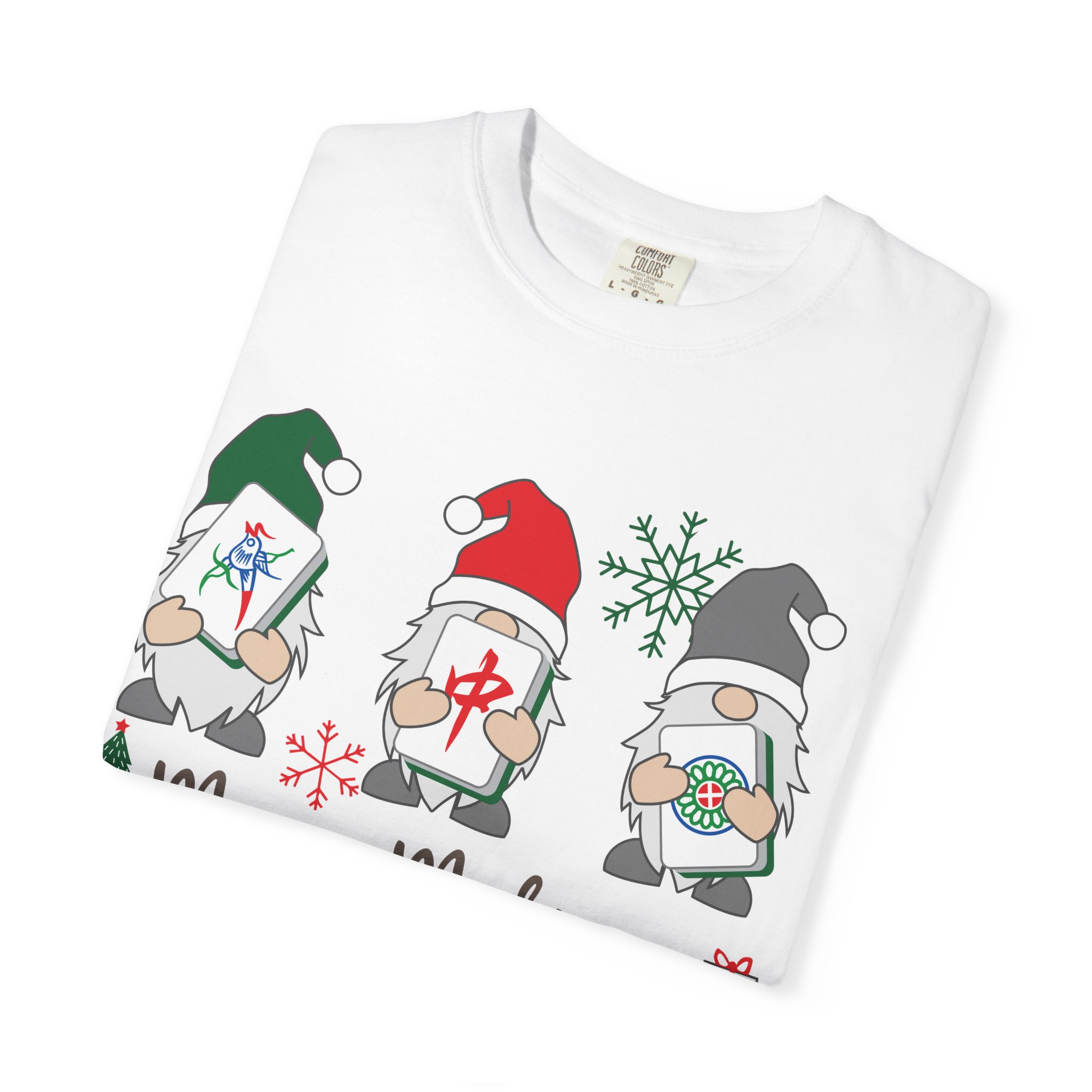 Merry Mahjong Christmas T-Shirt | Holiday Mahjong Tree Graphic Tee - Image 4