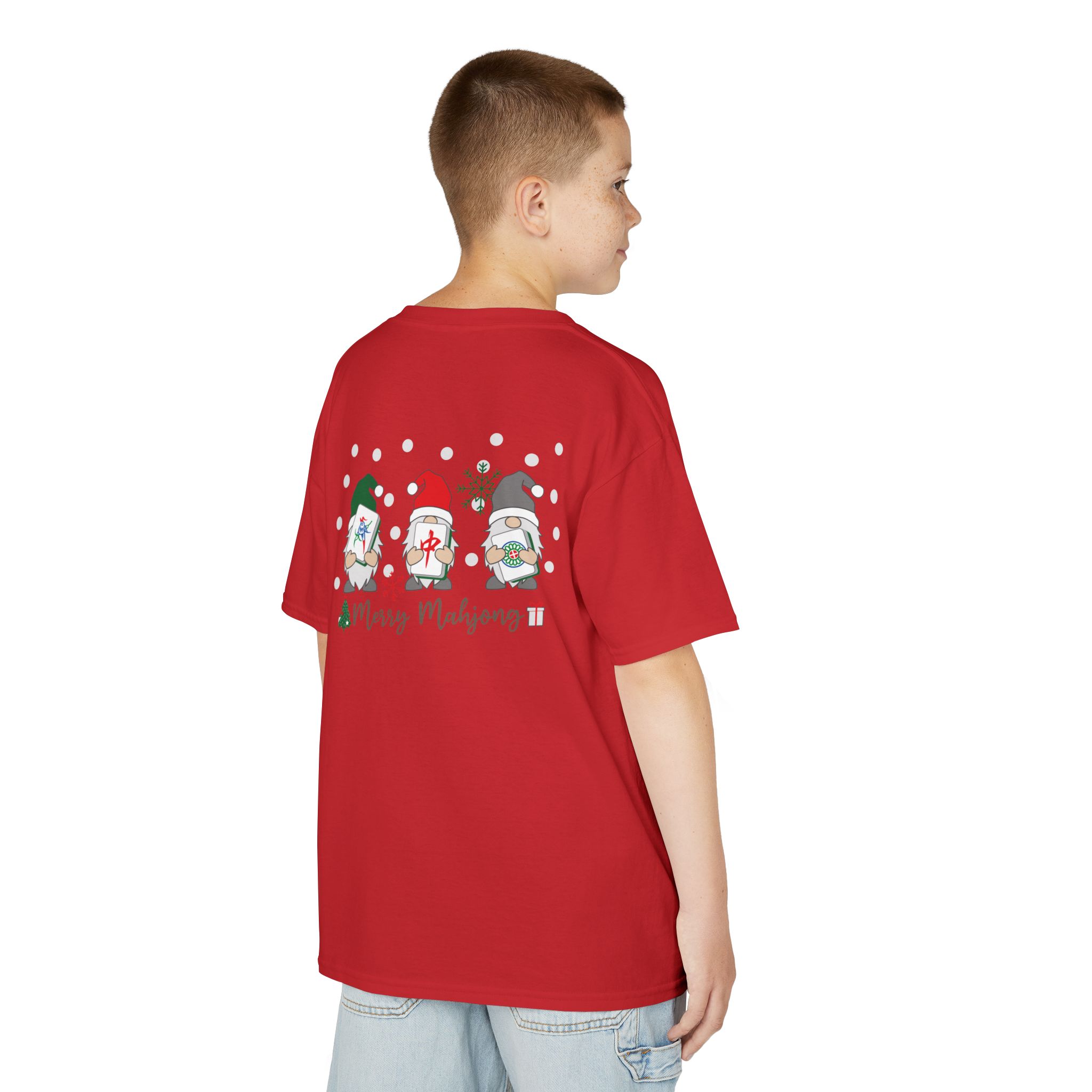 Merry Mahjong Baby Kids Tee | Holiday Mahjong Tree Graphic Shirt - Image 170