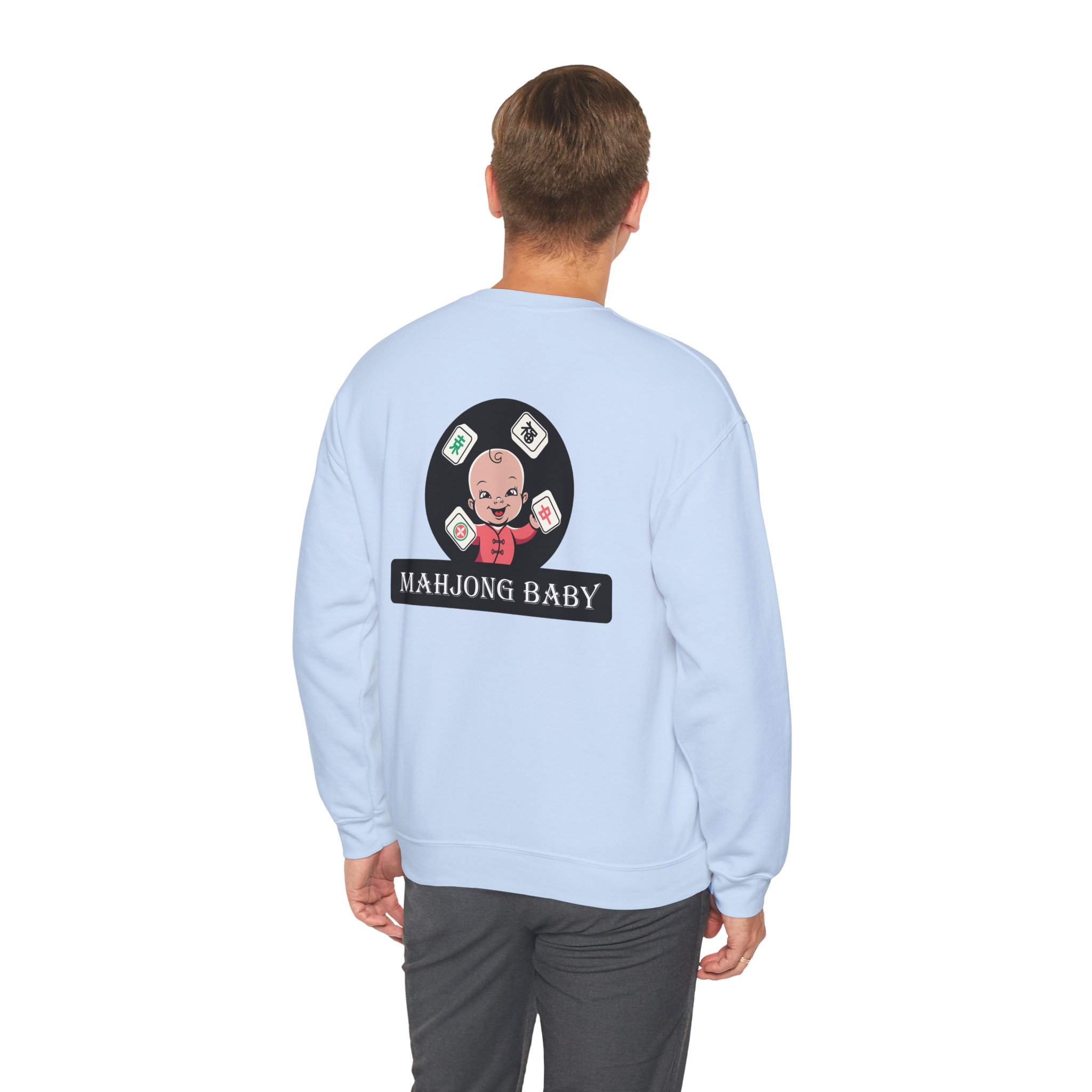 Mahjong Crewneck Sweatshirt | “Powered by Snacks and Skill” + Mahjong Baby Logo (Unisex) - Image 79