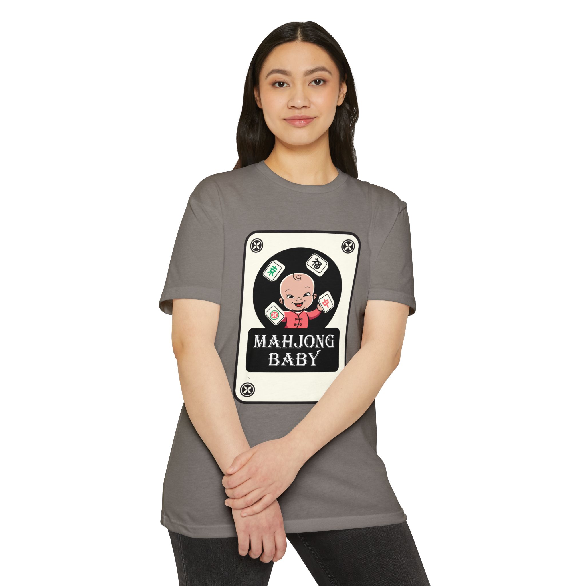 Mahjong Baby Graphic T-Shirt | Black Retro Mahjong Tile Tee for Players & Fans - Image 35