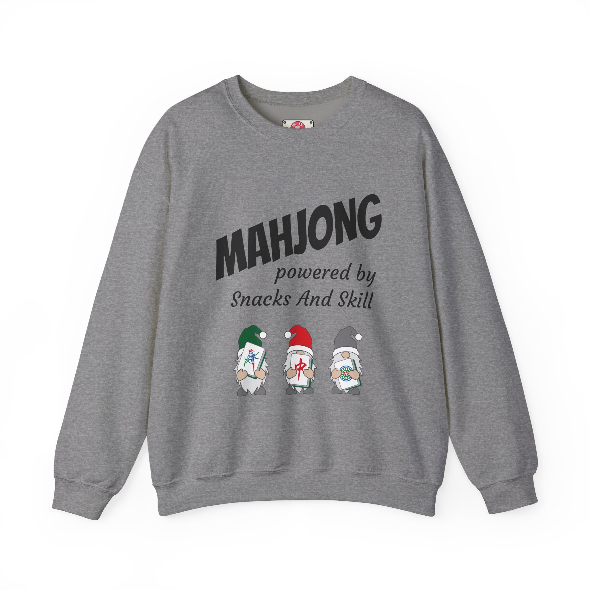 Mahjong Crewneck Sweatshirt | “Powered by Snacks and Skill” + Mahjong Baby Logo (Unisex) - Image 49