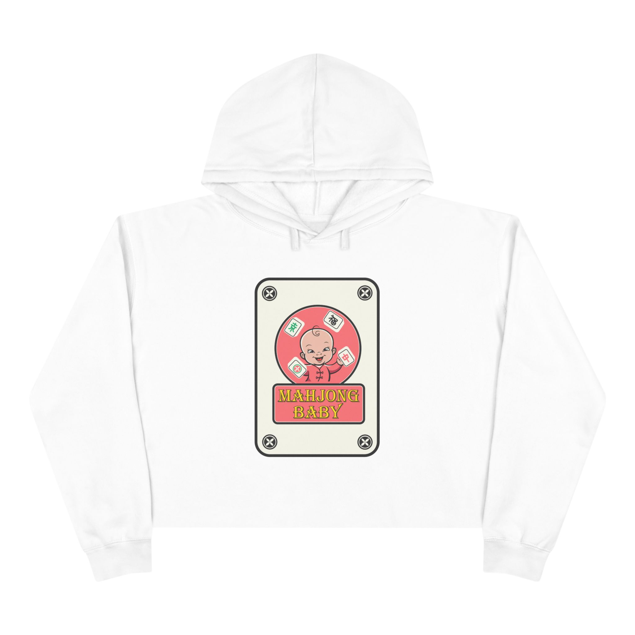 Mahjong Baby Crop Hoodie | Cute Mahjong Tile Graphic Hoodie for Game Lovers - Image 4
