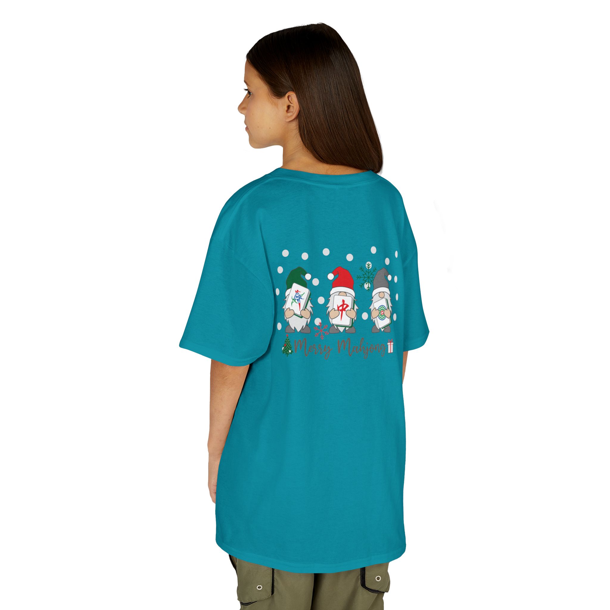 Merry Mahjong Baby Kids Tee | Holiday Mahjong Tree Graphic Shirt - Image 132