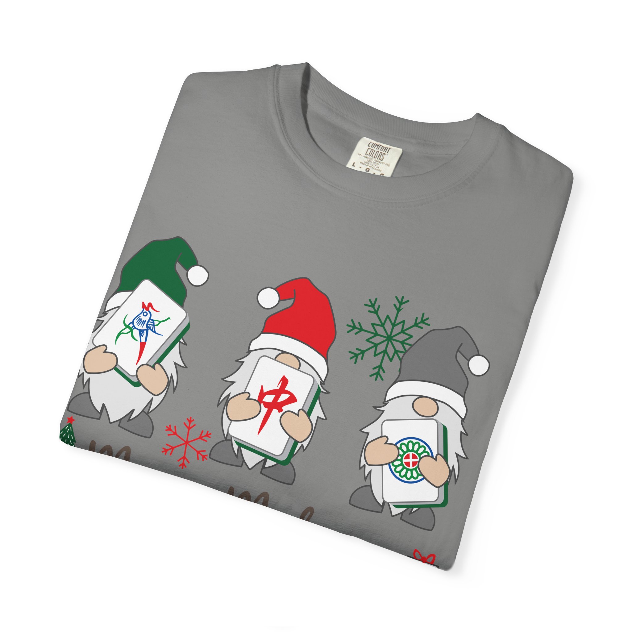 Merry Mahjong Gnome Christmas T-Shirt | Holiday Mahjong Game Night Tee - Image 35