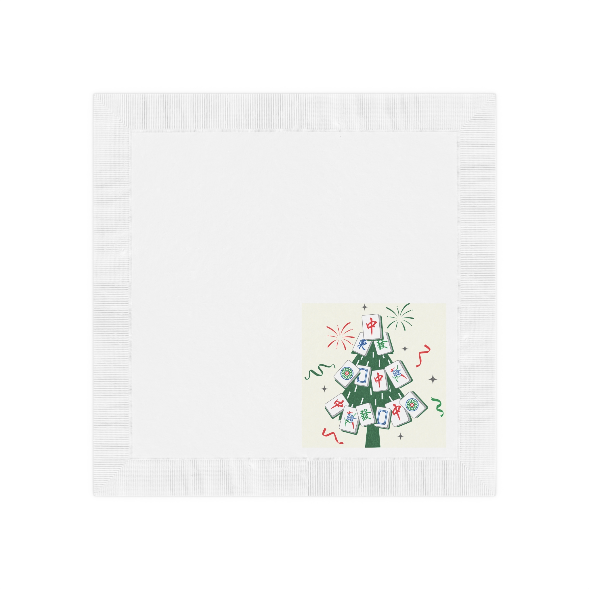 Merry Mahjong Cocktail Napkins | Mahjong Christmas Tree Holiday Party Napkins - Image 14