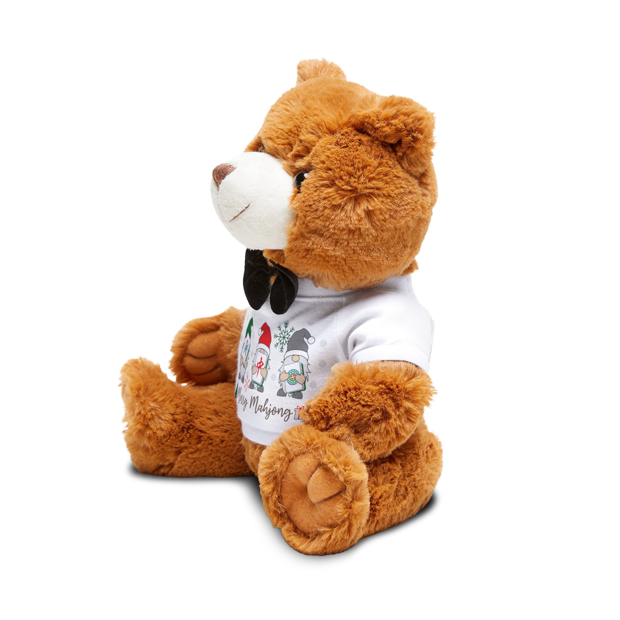 Merry Mahjong Teddy Bear | Holiday Gnome Plush Gift with Mahjong T-Shirt - Image 3