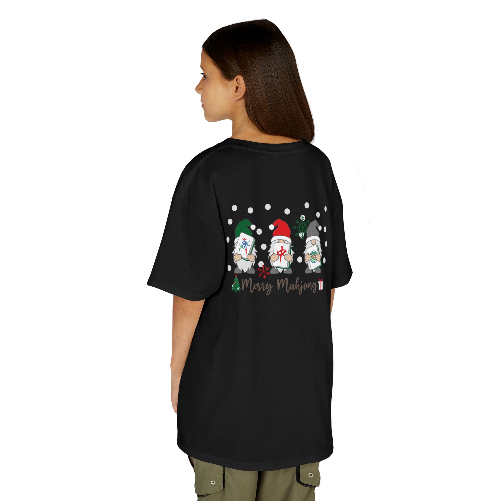 Merry Mahjong Baby Kids Tee | Holiday Mahjong Tree Graphic Shirt - Image 33