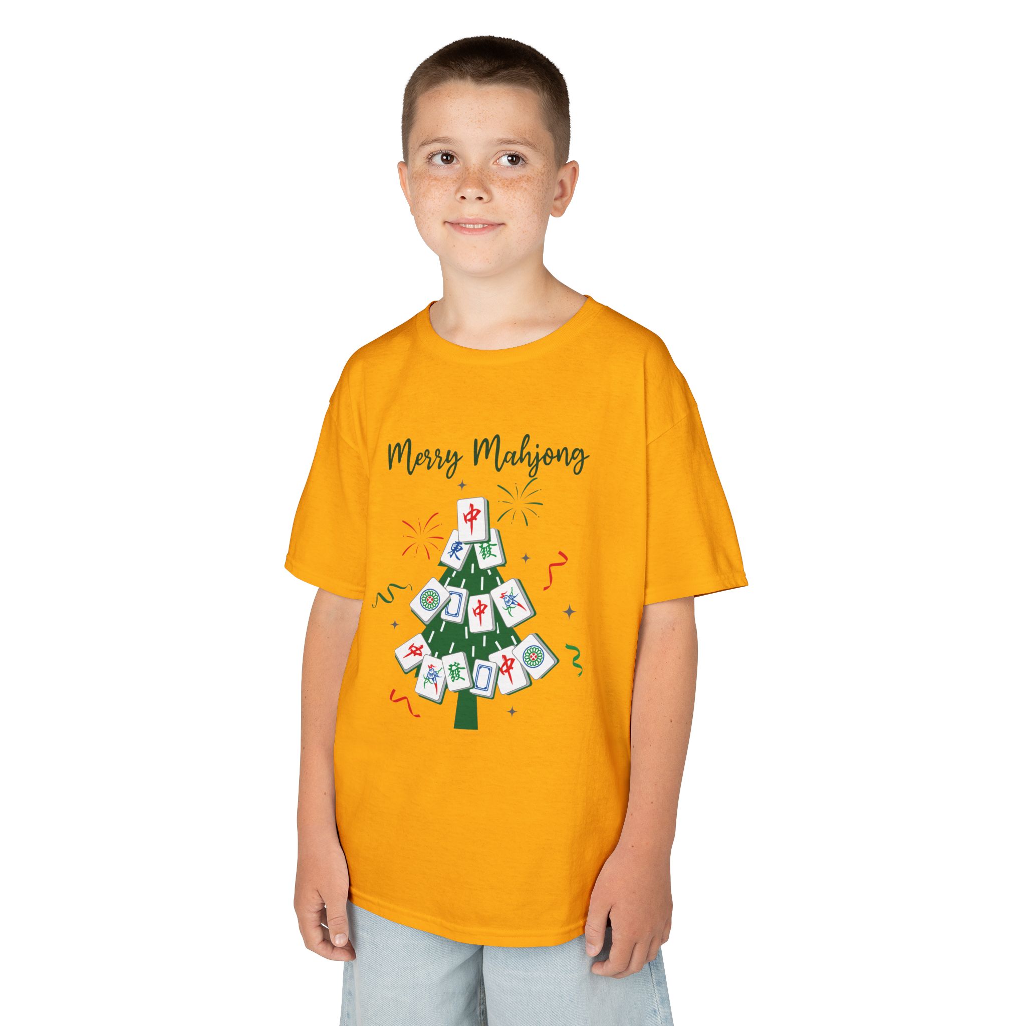 Merry Mahjong Baby Kids Tee | Holiday Mahjong Tree Graphic Shirt - Image 61