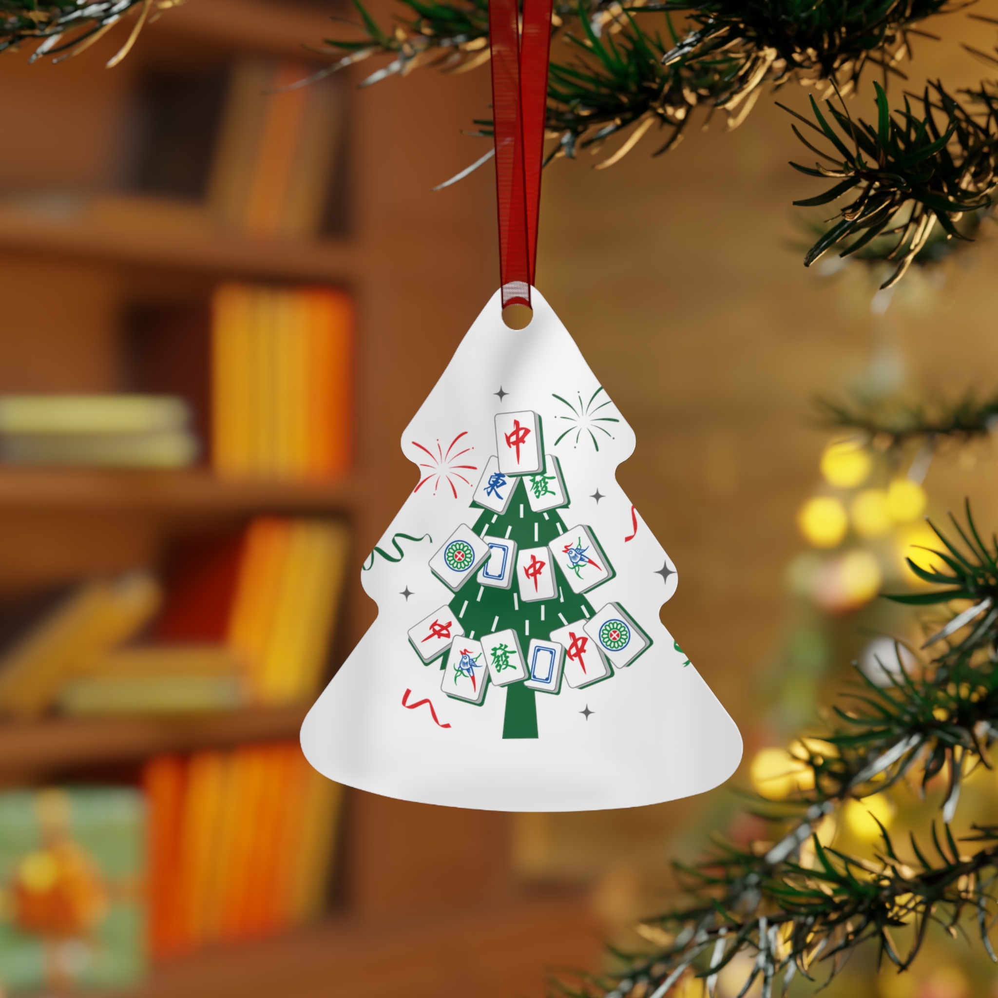 Mahjong Christmas Ornament | Merry Mahjong Metal Holiday Tree Decor - Image 16