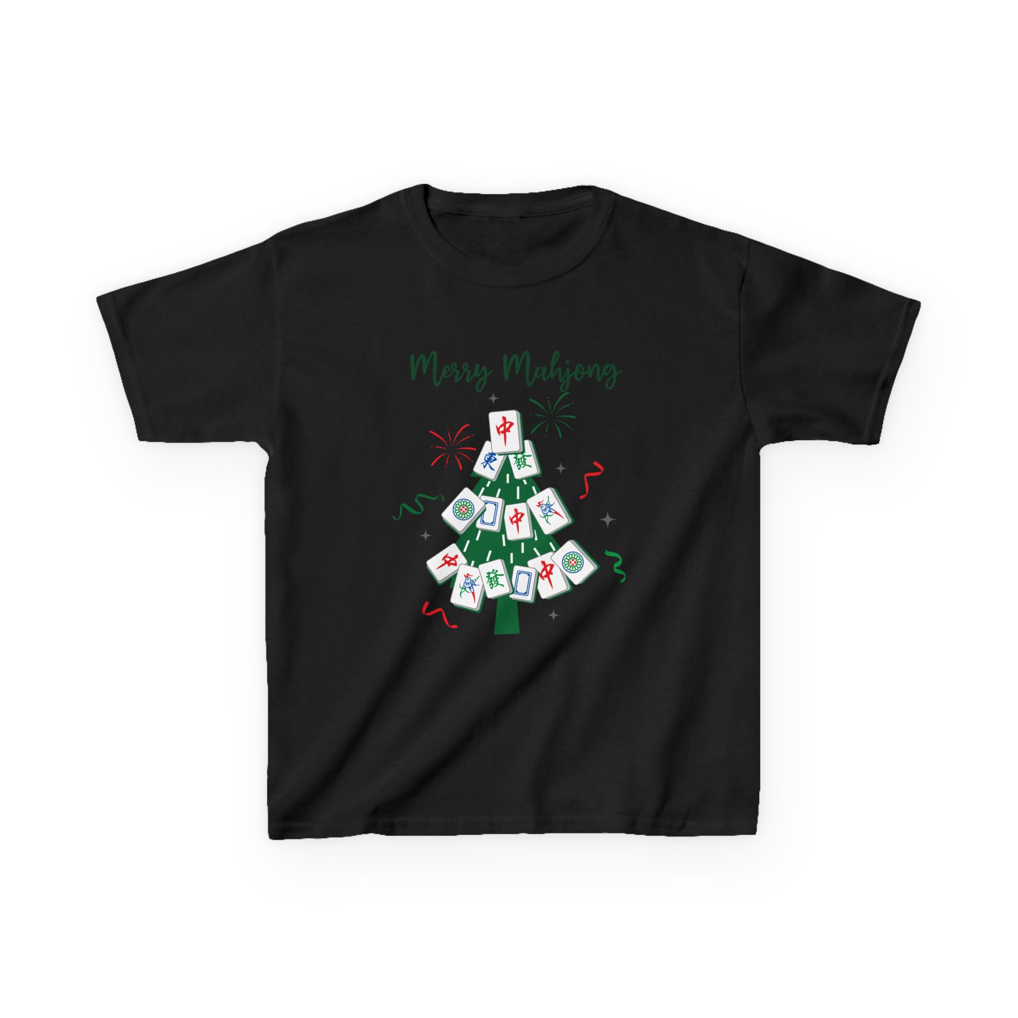 Merry Mahjong Baby Kids Tee | Holiday Mahjong Tree Graphic Shirt - Image 28
