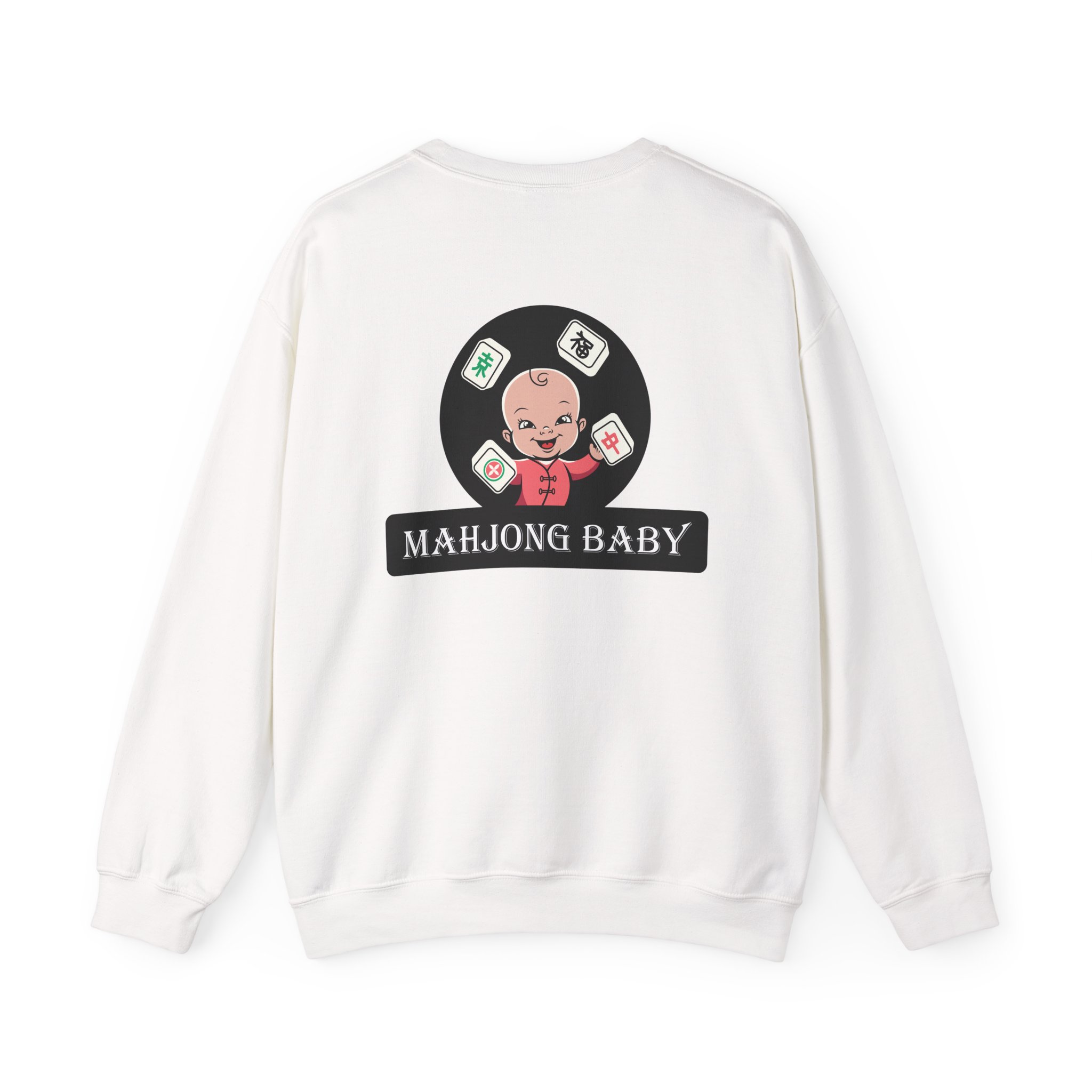 Mahjong Crewneck Sweatshirt | “Powered by Snacks and Skill” + Mahjong Baby Logo (Unisex) - Image 3