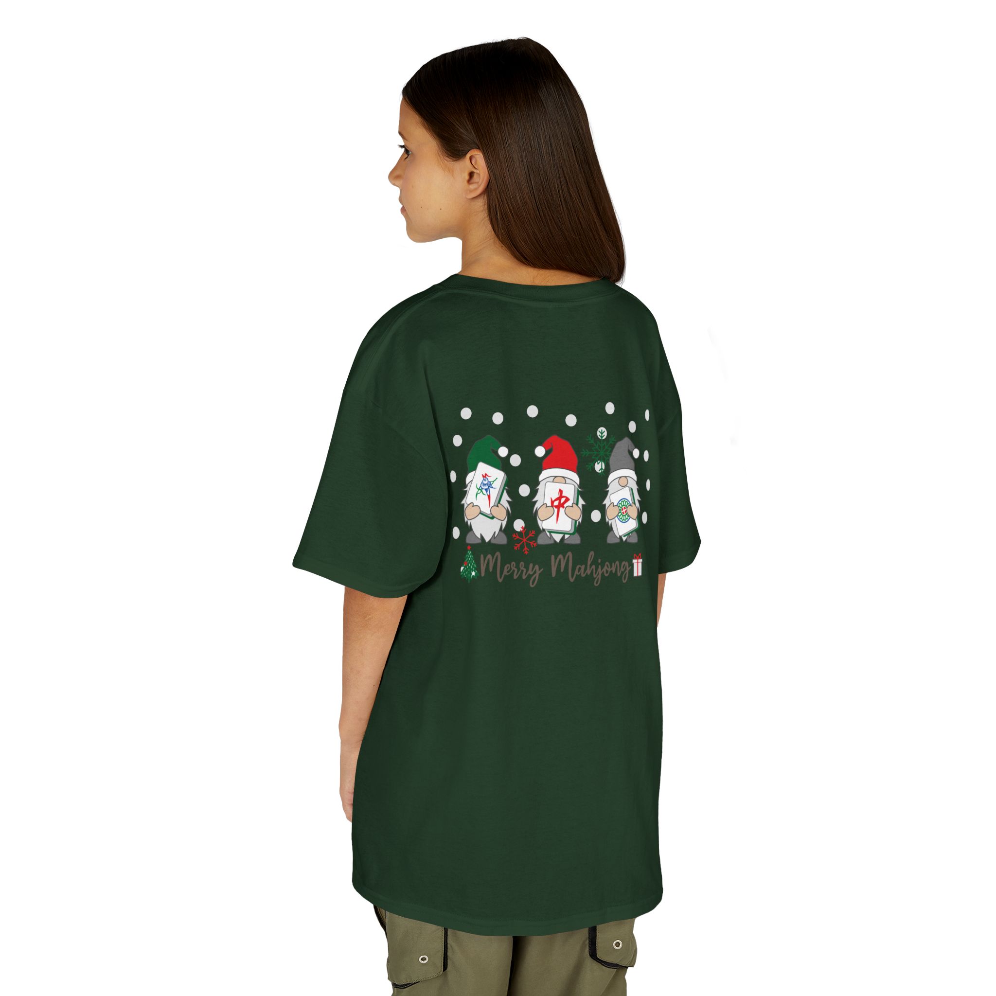 Merry Mahjong Baby Kids Tee | Holiday Mahjong Tree Graphic Shirt - Image 105