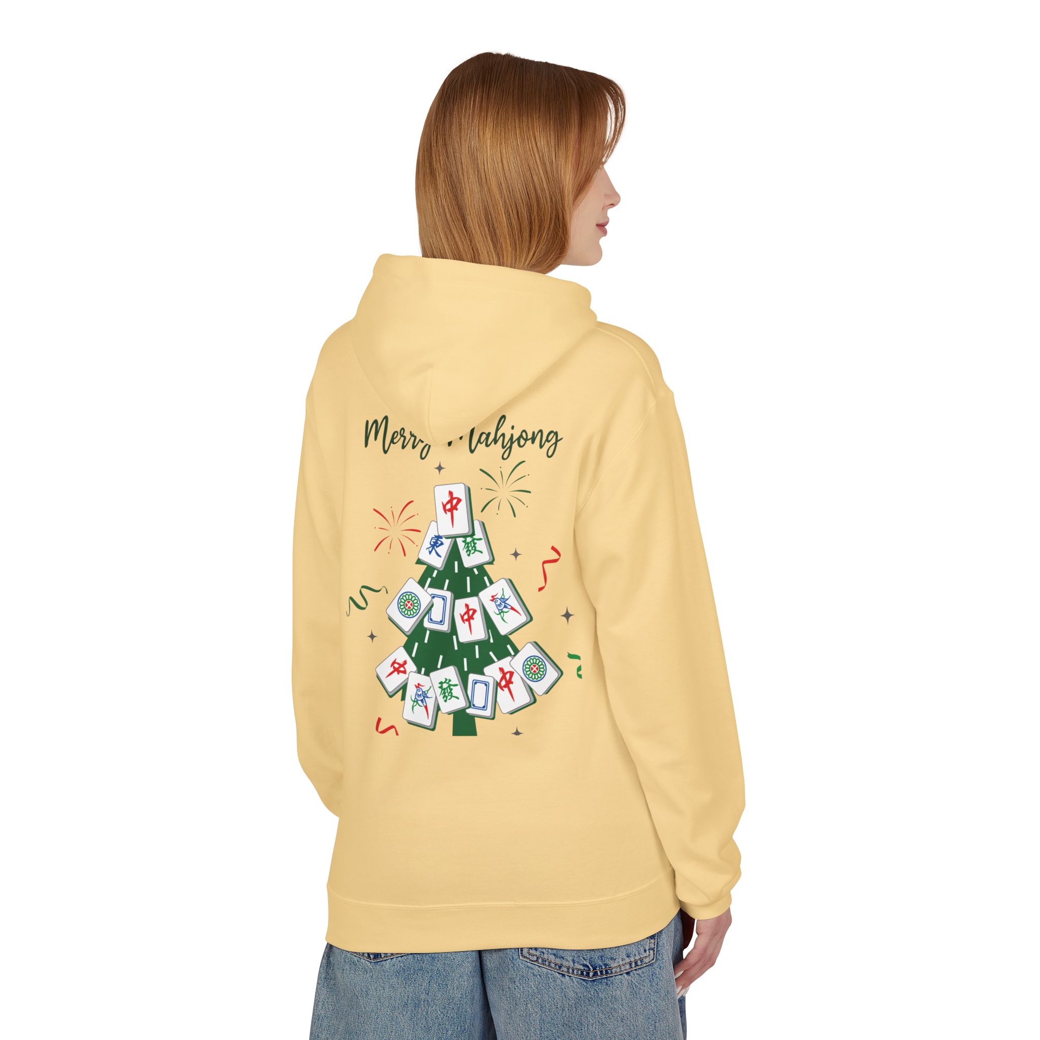 Merry Mahjong Santa Hoodie | Cute Holiday Gnome Christmas Pullover - Image 24