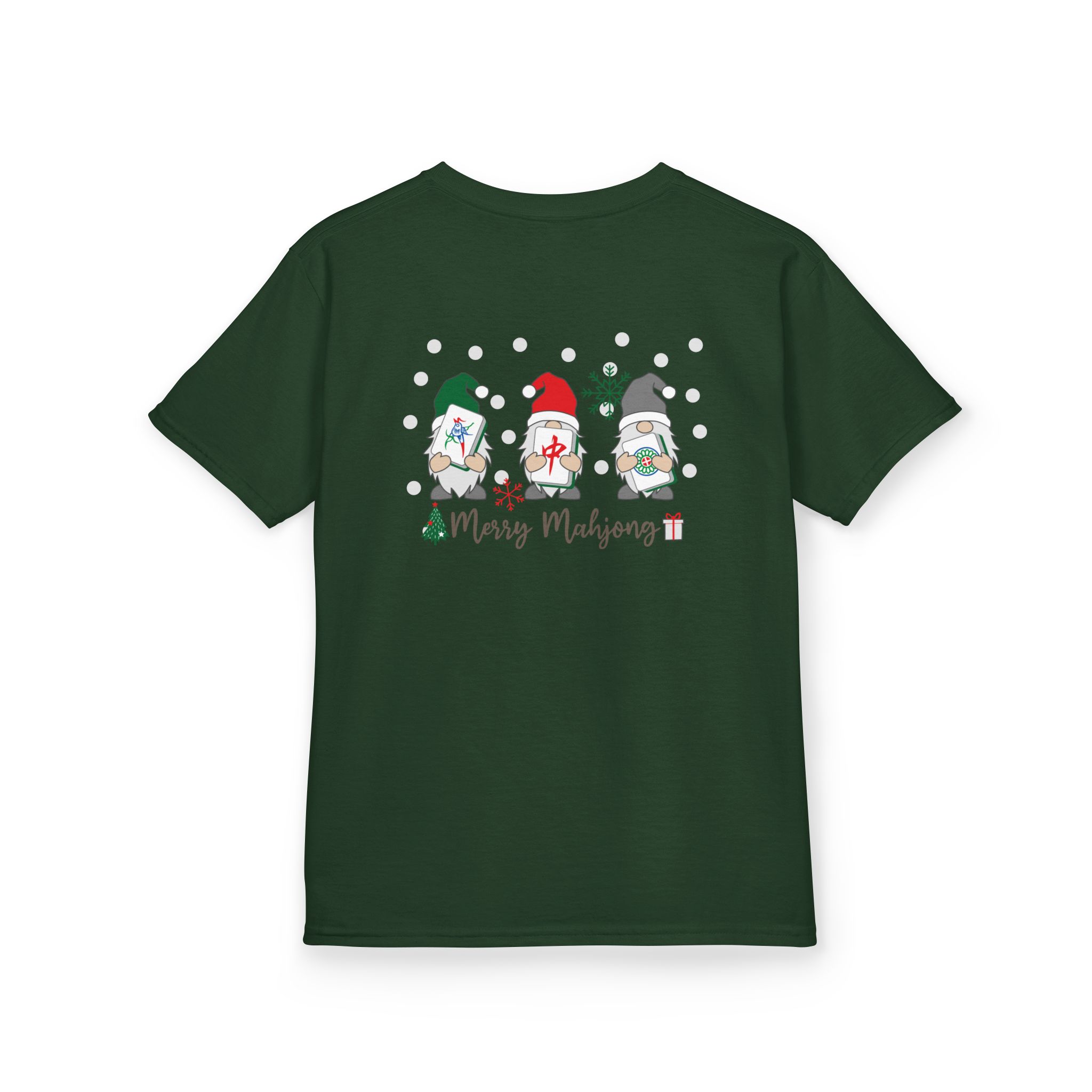 Merry Mahjong Baby Kids Tee | Holiday Mahjong Tree Graphic Shirt - Image 103