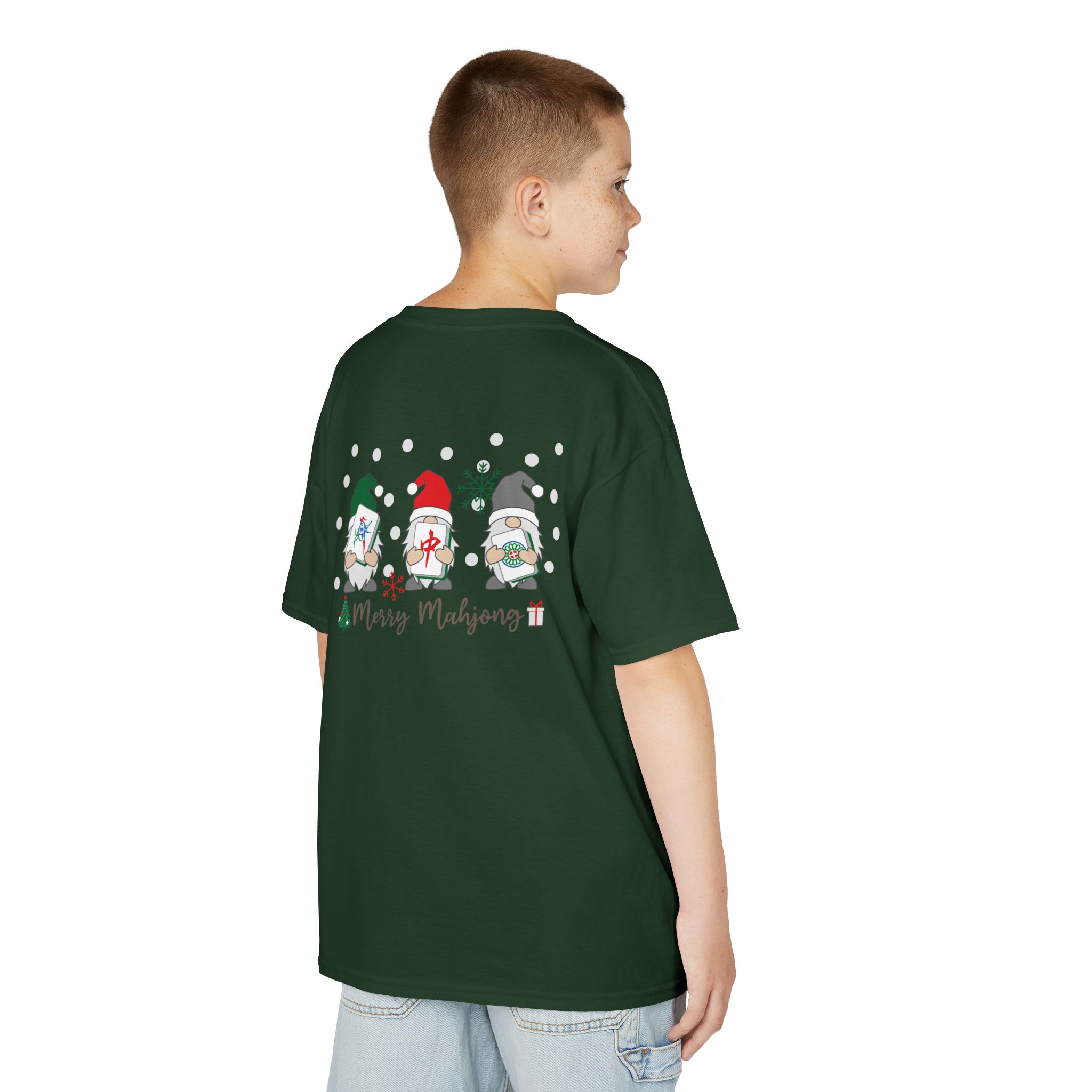 Merry Mahjong Baby Kids Tee | Holiday Mahjong Tree Graphic Shirt - Image 107