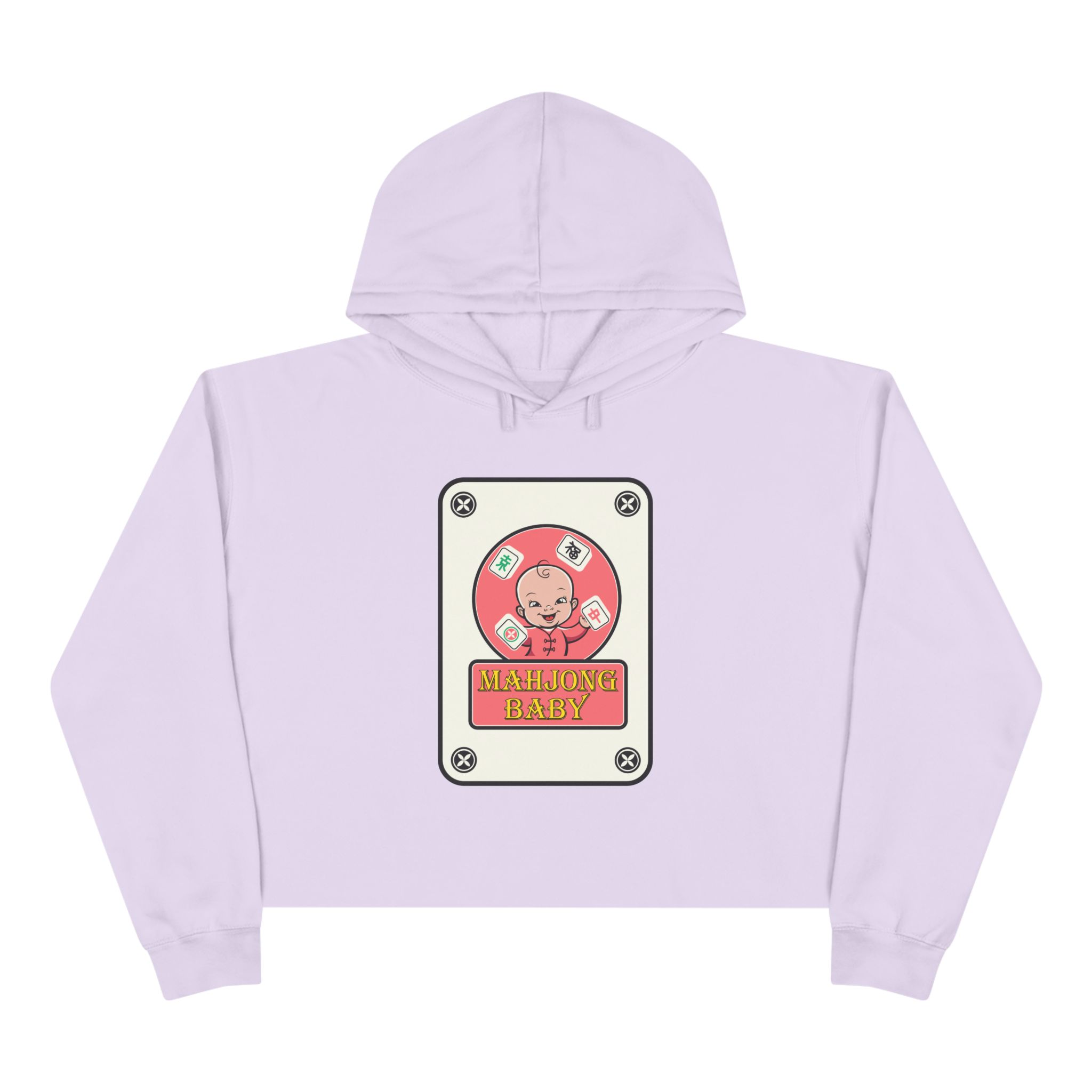 Mahjong Baby Crop Hoodie | Cute Mahjong Tile Graphic Hoodie for Game Lovers - Image 2