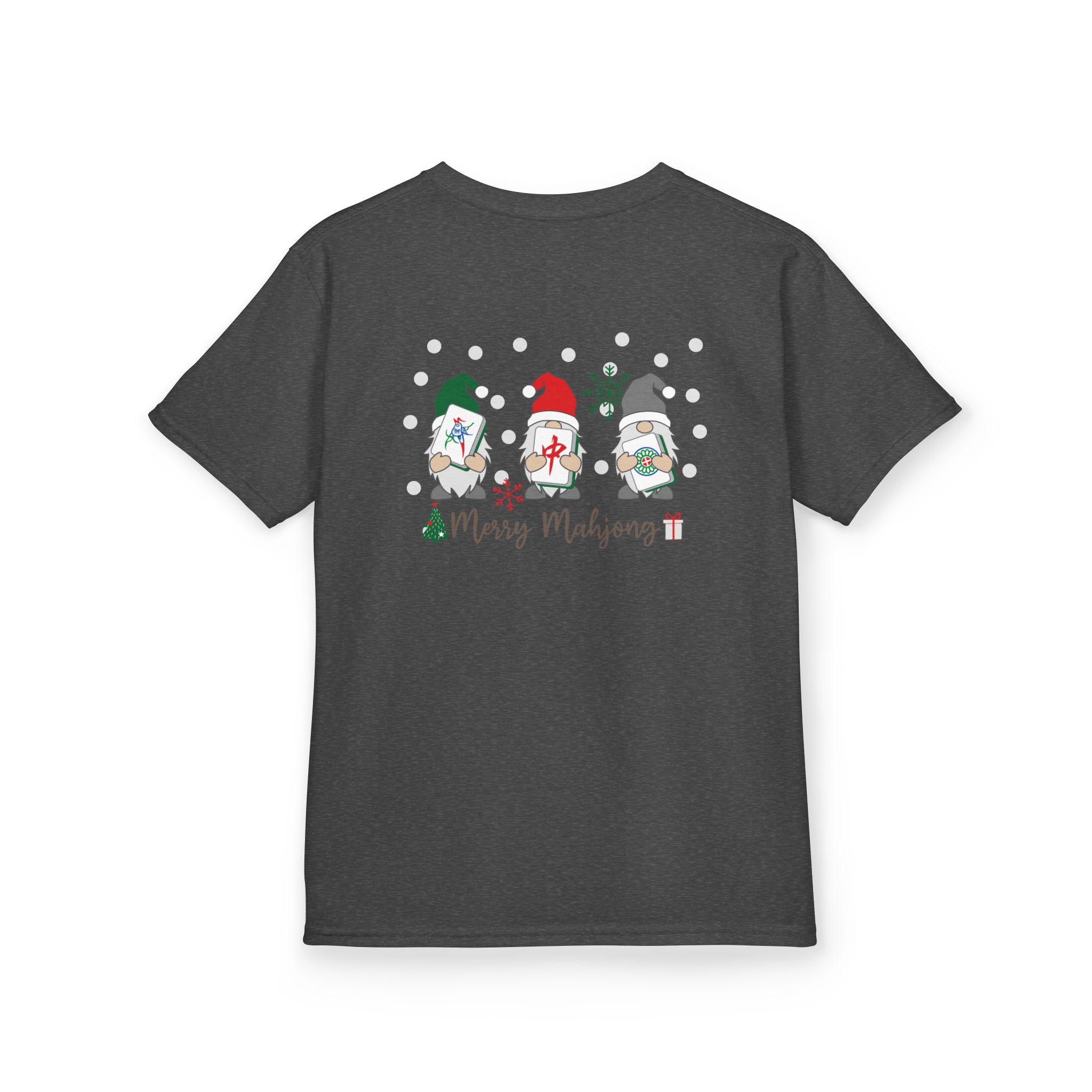 Merry Mahjong Baby Kids Tee | Holiday Mahjong Tree Graphic Shirt - Image 121