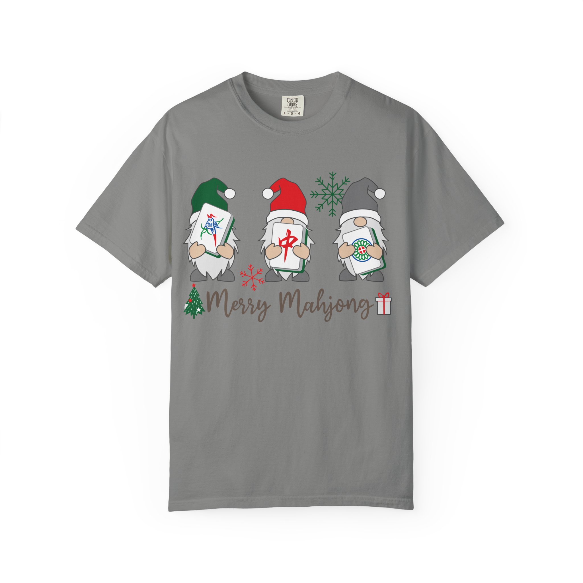 Merry Mahjong Gnome Christmas T-Shirt | Holiday Mahjong Game Night Tee - Image 33