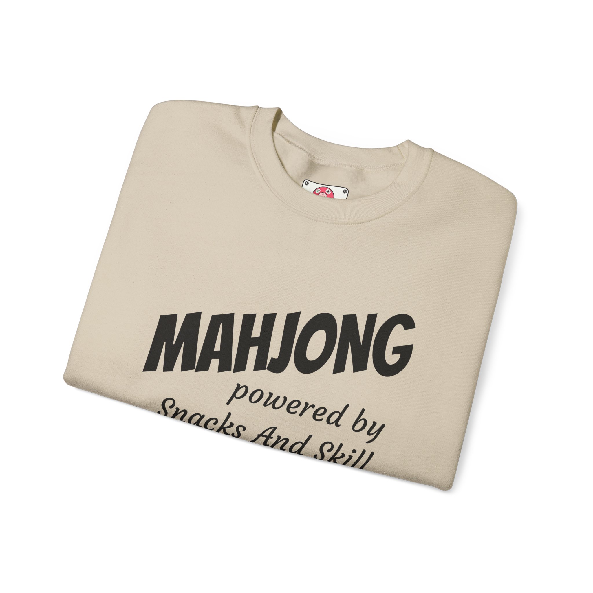 Mahjong Crewneck Sweatshirt | “Powered by Snacks and Skill” + Mahjong Baby Logo (Unisex) - Image 63