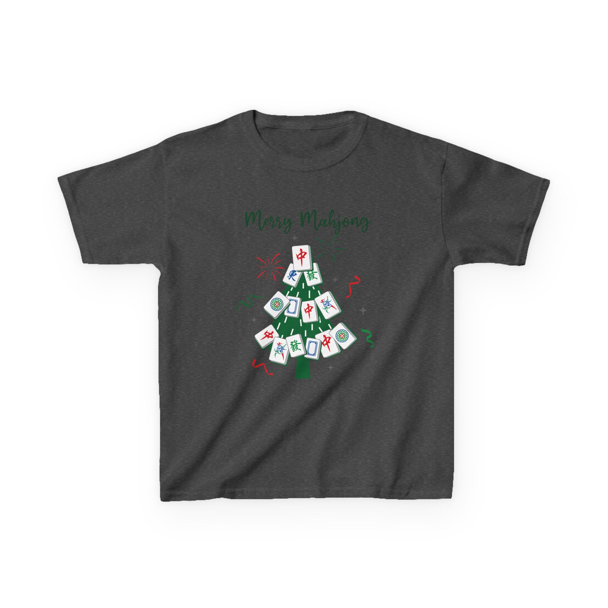 Merry Mahjong Baby Kids Tee | Holiday Mahjong Tree Graphic Shirt - Image 118