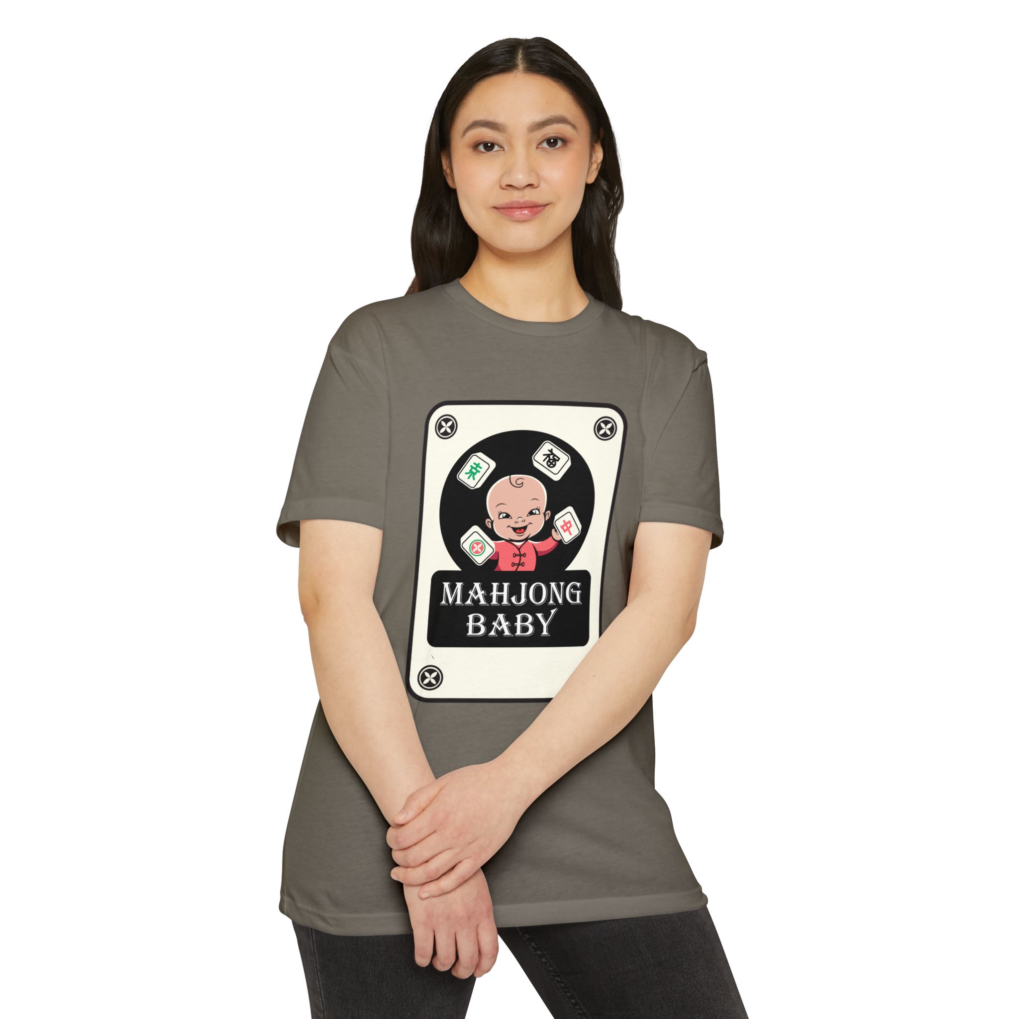 Mahjong Baby Graphic T-Shirt | Black Retro Mahjong Tile Tee for Players & Fans - Image 7