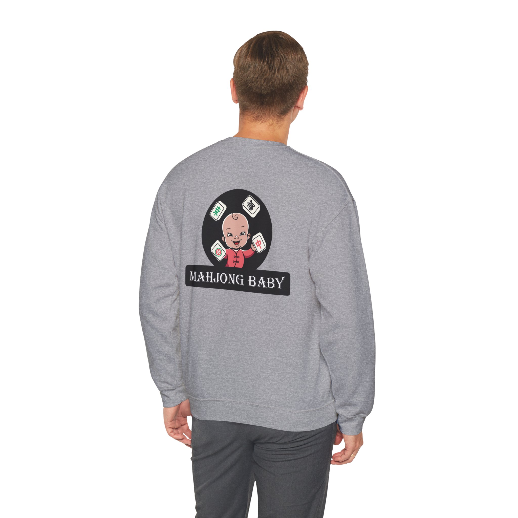 Mahjong Crewneck Sweatshirt | “Powered by Snacks and Skill” + Mahjong Baby Logo (Unisex) - Image 43