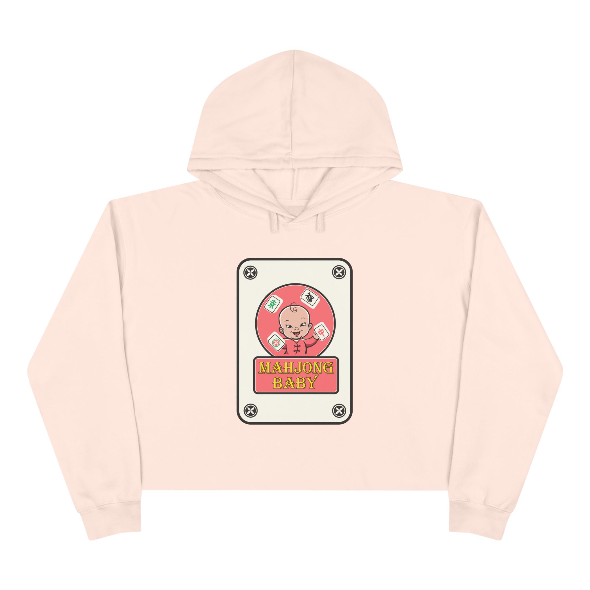 Mahjong Baby Crop Hoodie | Cute Mahjong Tile Graphic Hoodie for Game Lovers - Image 10