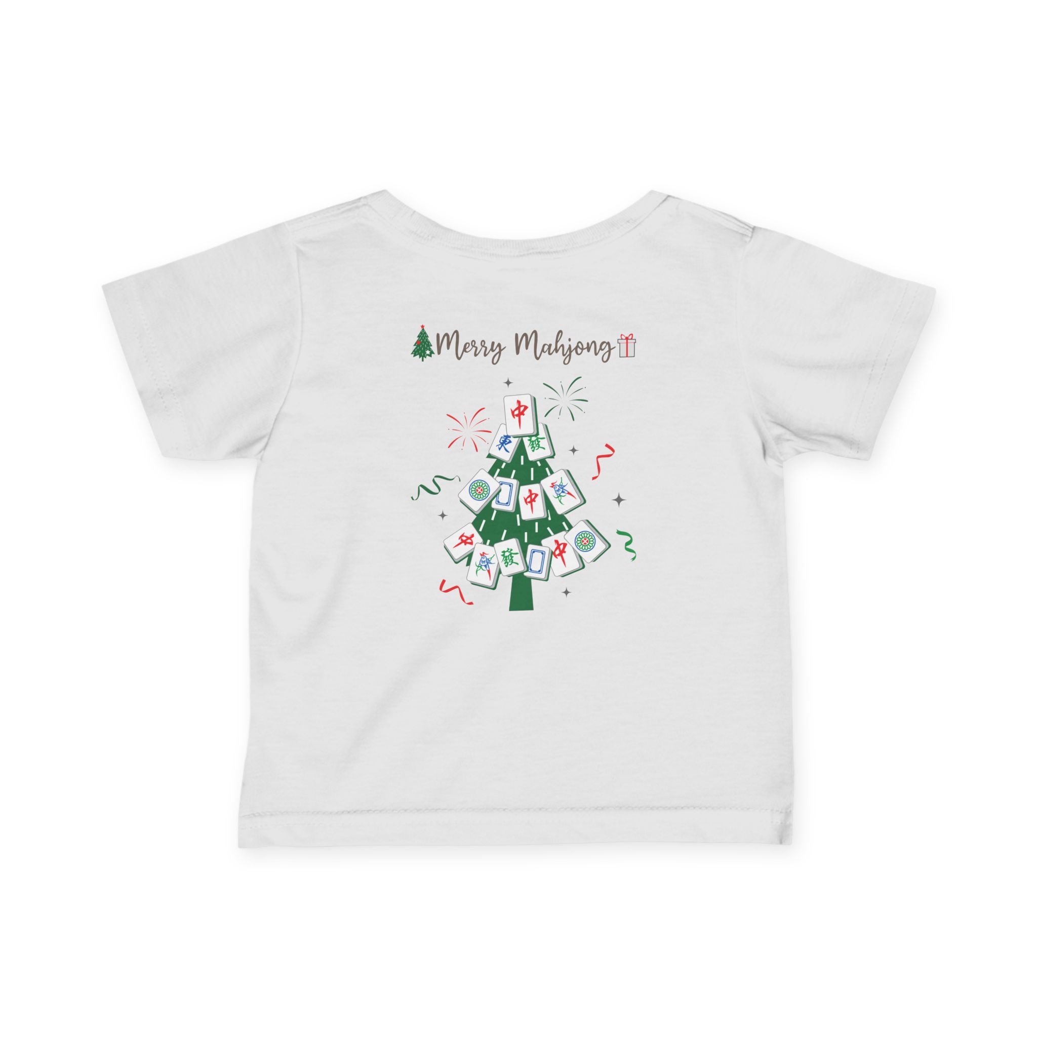 Merry Mahjong Infant Tee | Christmas Gnome Mahjong Baby T-Shirt - Image 2