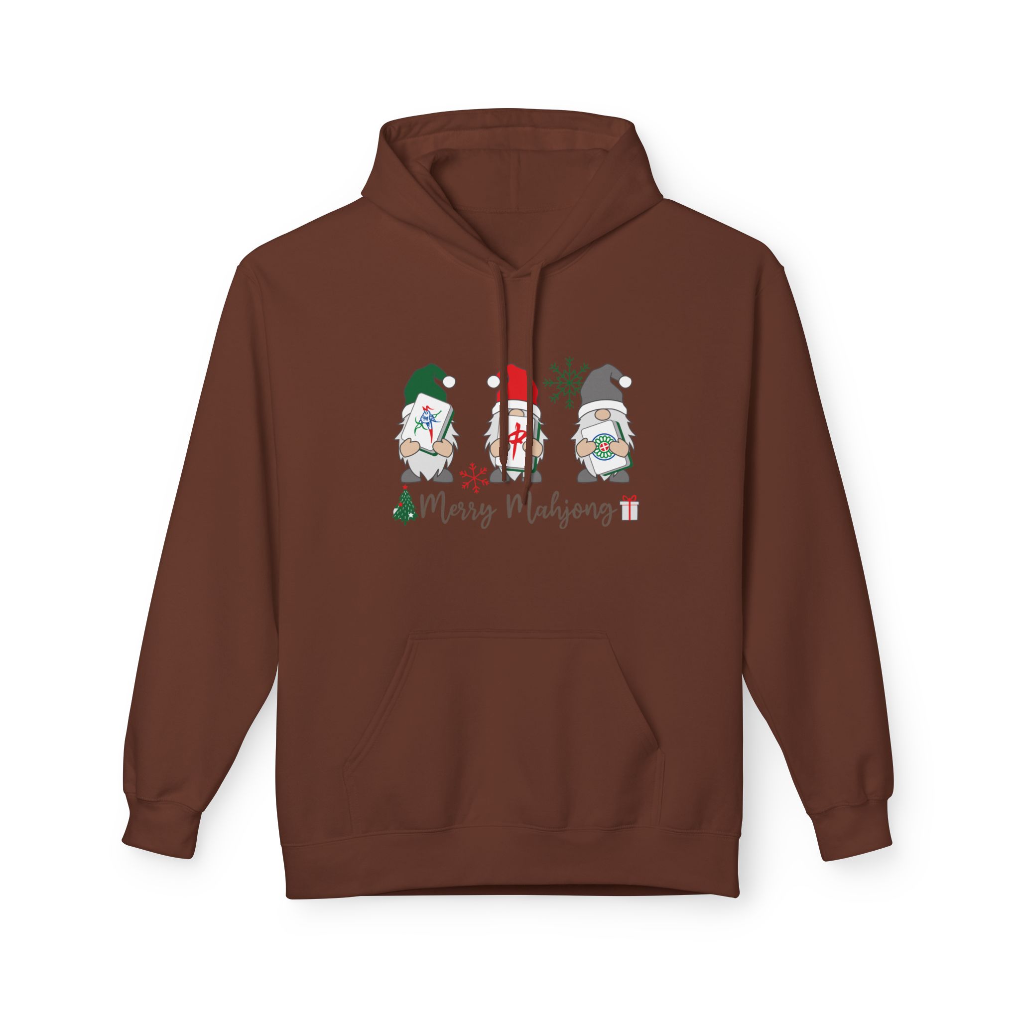 Merry Mahjong Santa Hoodie | Cute Holiday Gnome Christmas Pullover - Image 9