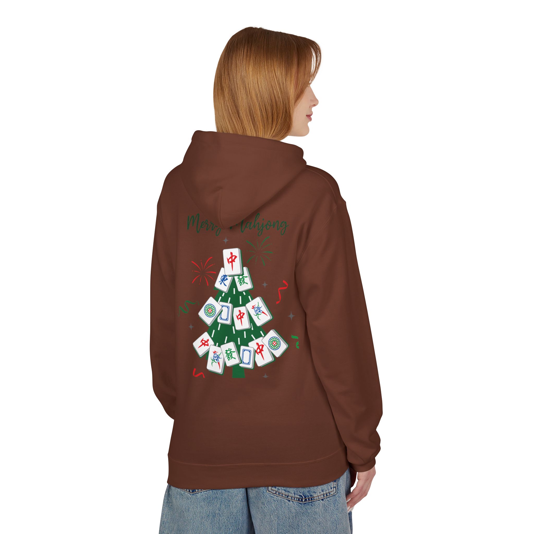 Merry Mahjong Santa Hoodie | Cute Holiday Gnome Christmas Pullover - Image 12