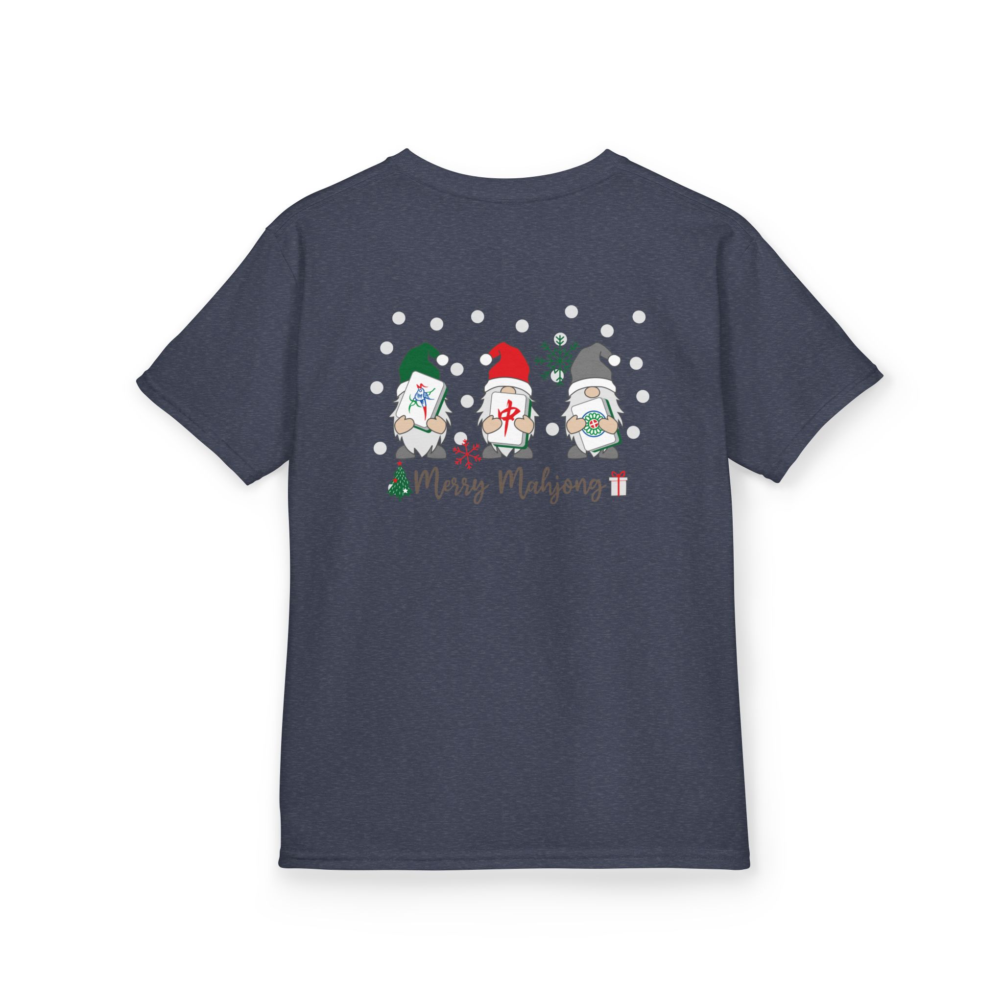 Merry Mahjong Baby Kids Tee | Holiday Mahjong Tree Graphic Shirt - Image 157