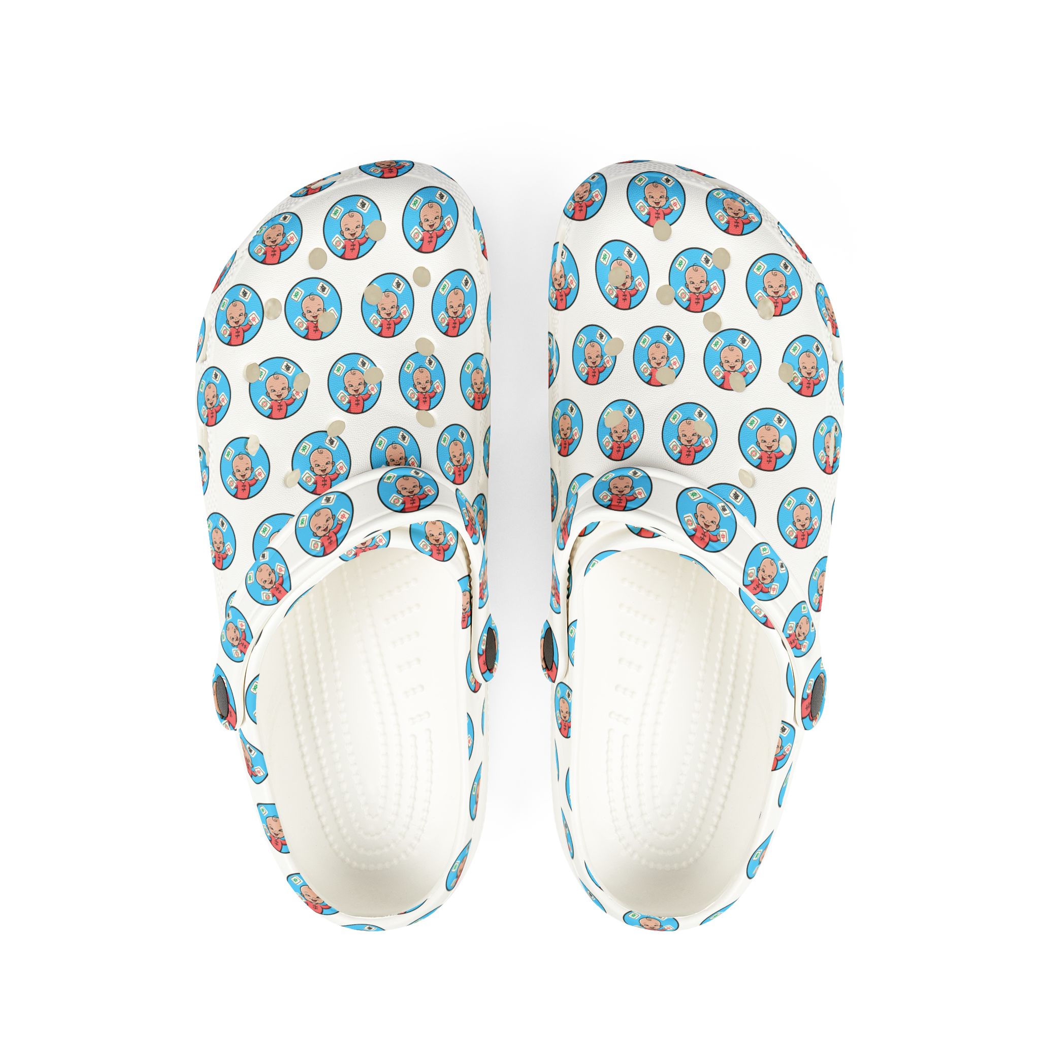 Mahjong Baby Original EVA Foam Clogs | Festive All-Over Print Slip-On Shoes - Image 2