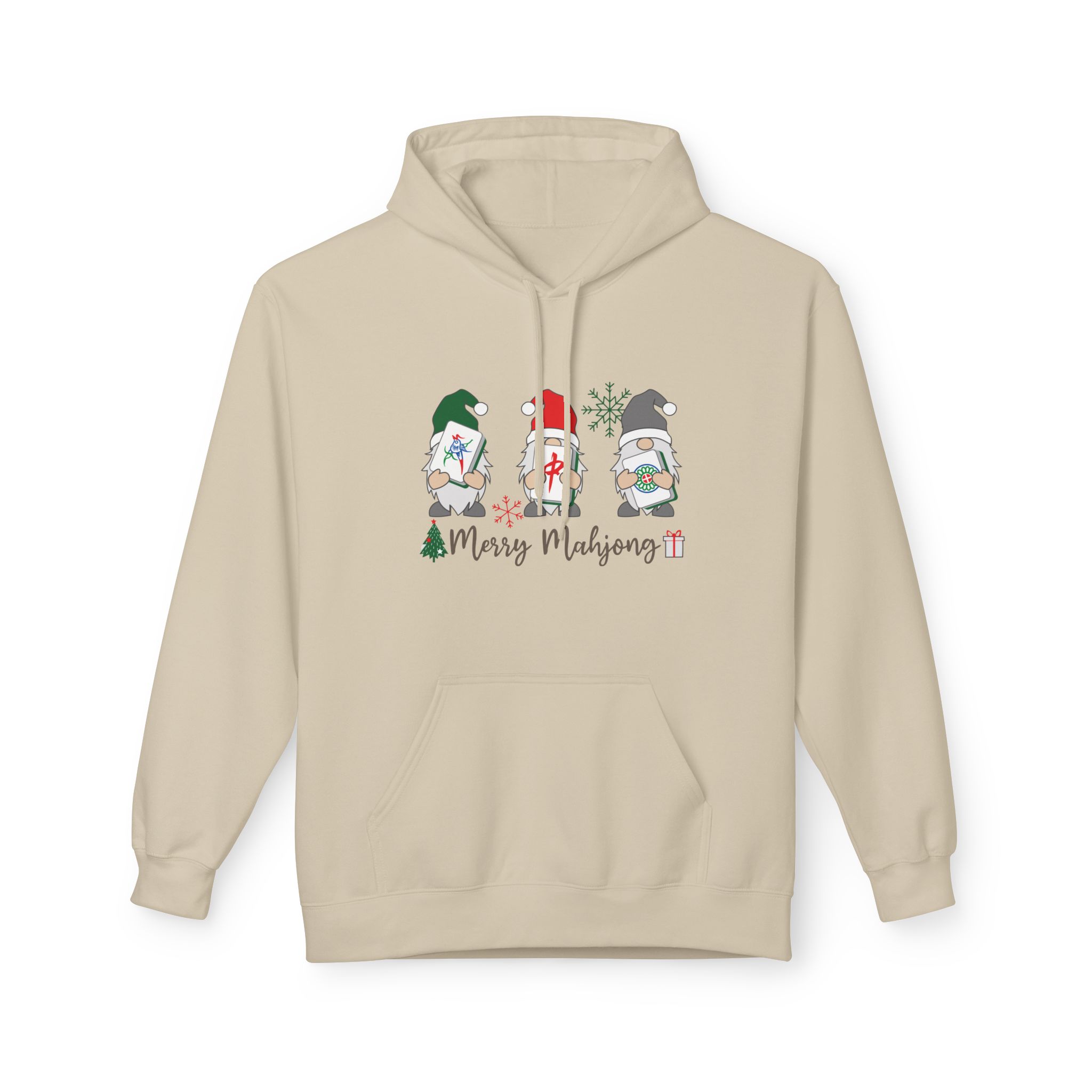 Merry Mahjong Santa Hoodie | Cute Holiday Gnome Christmas Pullover - Image 17