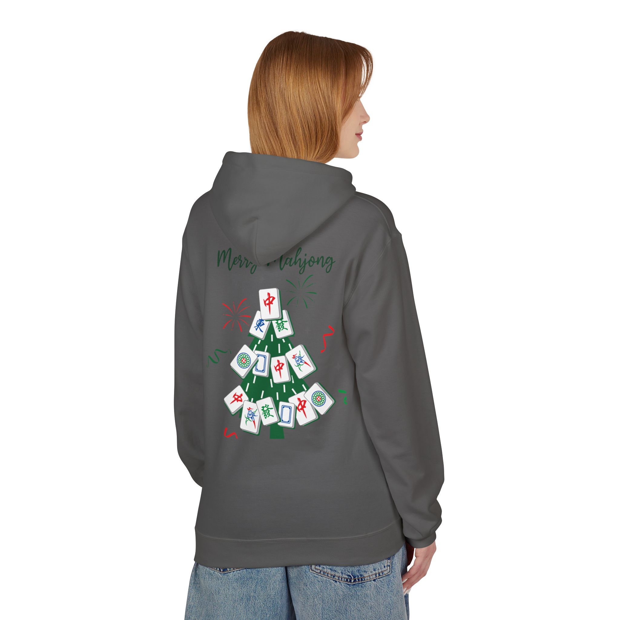 Merry Mahjong Santa Hoodie | Cute Holiday Gnome Christmas Pullover - Image 50