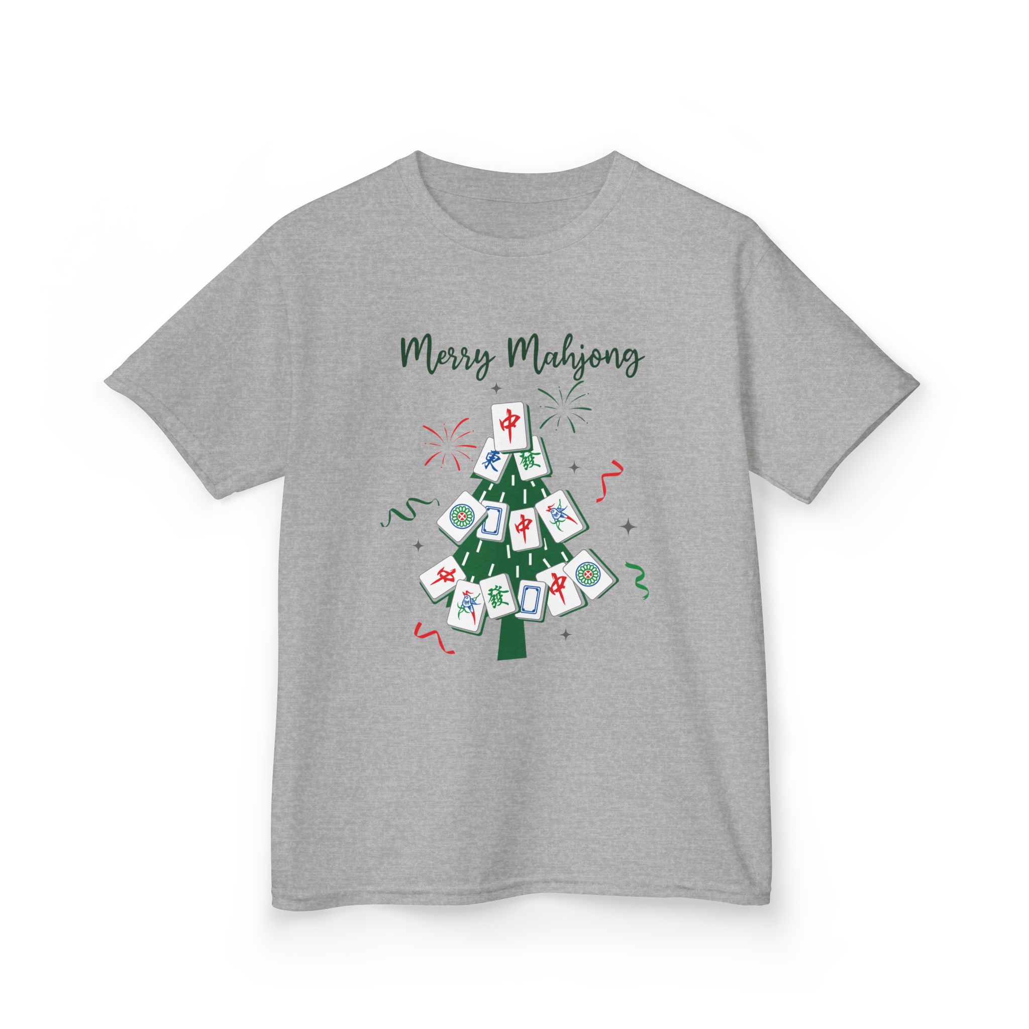 Merry Mahjong Baby Kids Tee | Holiday Mahjong Tree Graphic Shirt - Image 39