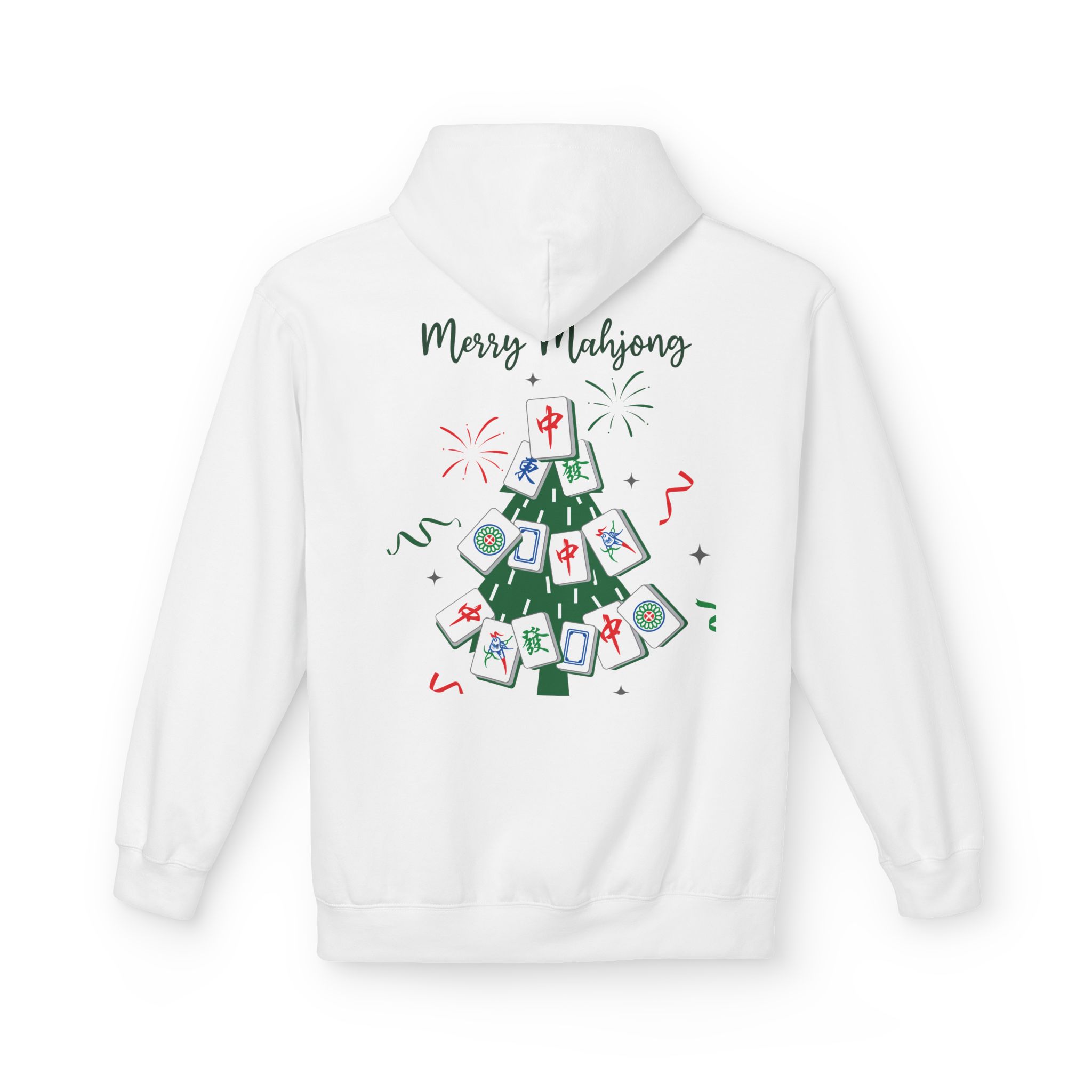 Merry Mahjong Santa Hoodie | Cute Holiday Gnome Christmas Pullover - Image 3