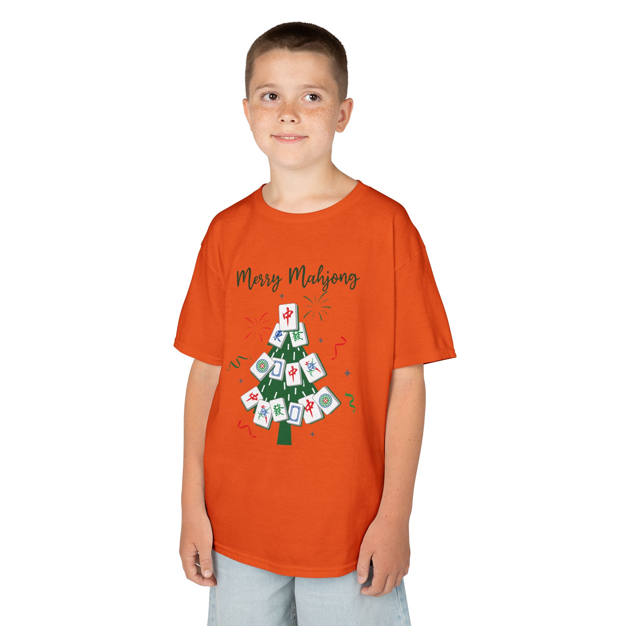 Merry Mahjong Baby Kids Tee | Holiday Mahjong Tree Graphic Shirt - Image 70