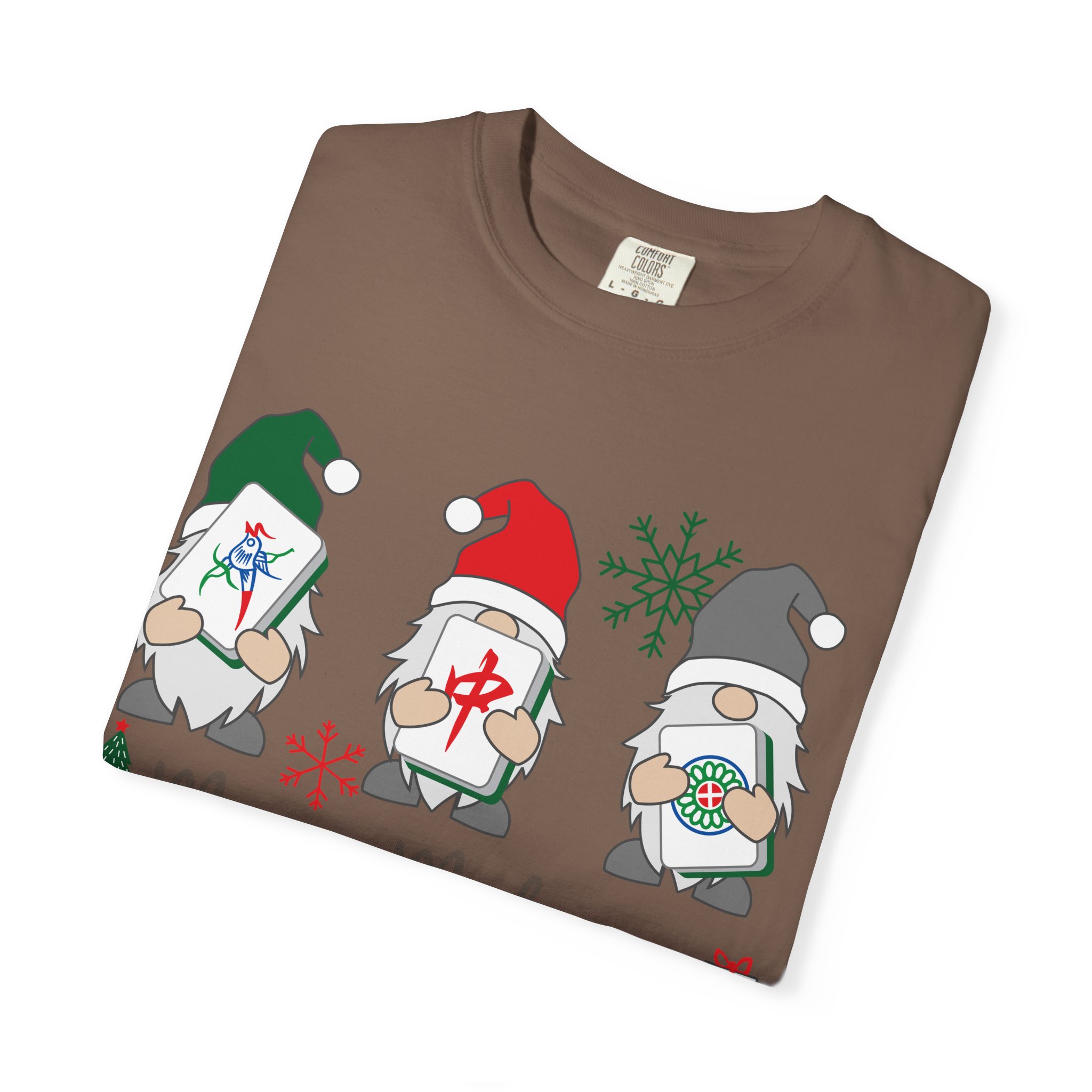 Merry Mahjong Gnome Christmas T-Shirt | Holiday Mahjong Game Night Tee - Image 19