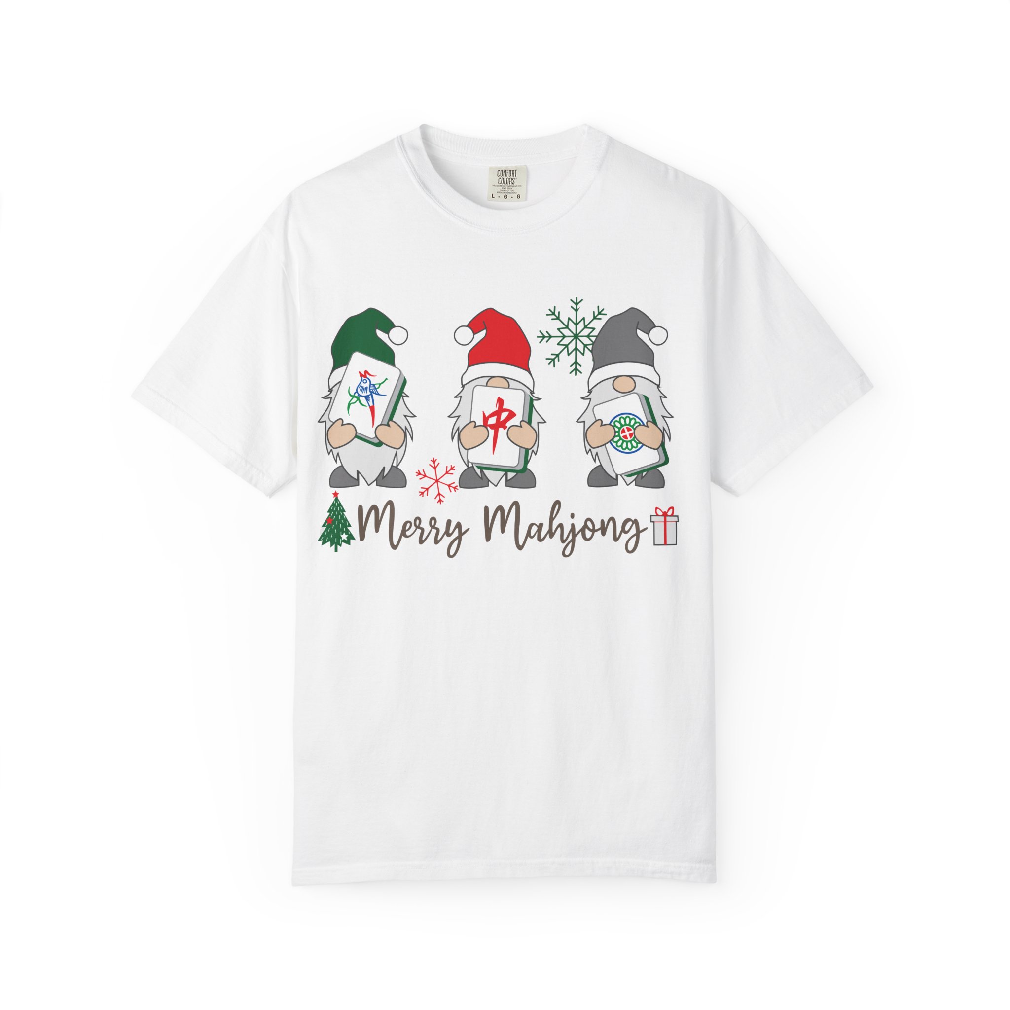 Merry Mahjong Gnome Christmas T-Shirt | Holiday Mahjong Game Night Tee - Image 2