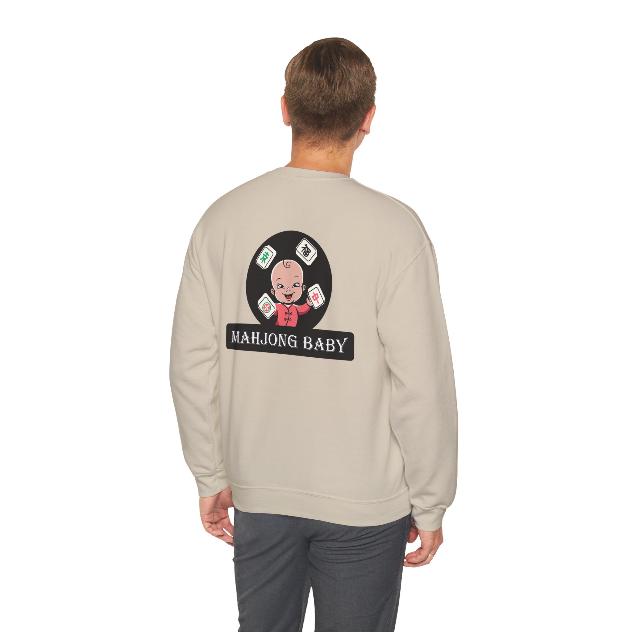 Mahjong Crewneck Sweatshirt | “Powered by Snacks and Skill” + Mahjong Baby Logo (Unisex) - Image 67