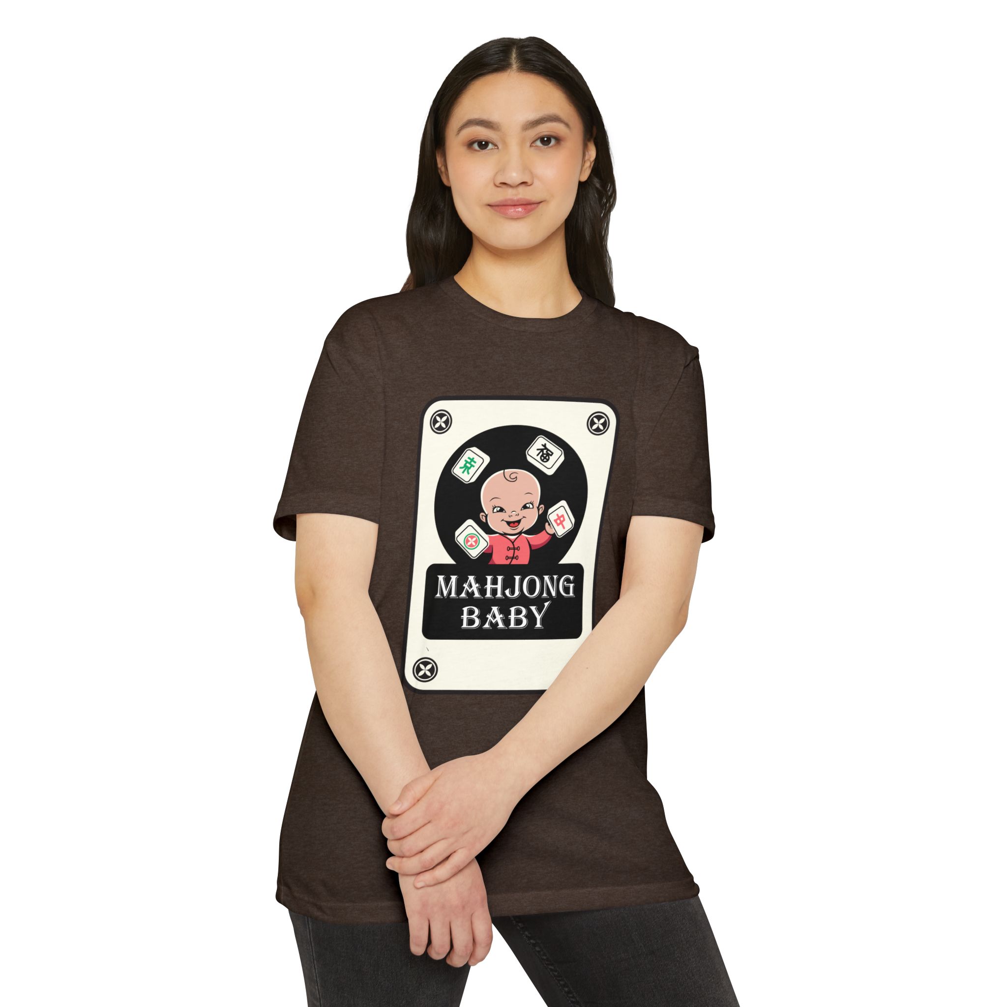Mahjong Baby Graphic T-Shirt | Black Retro Mahjong Tile Tee for Players & Fans - Image 21