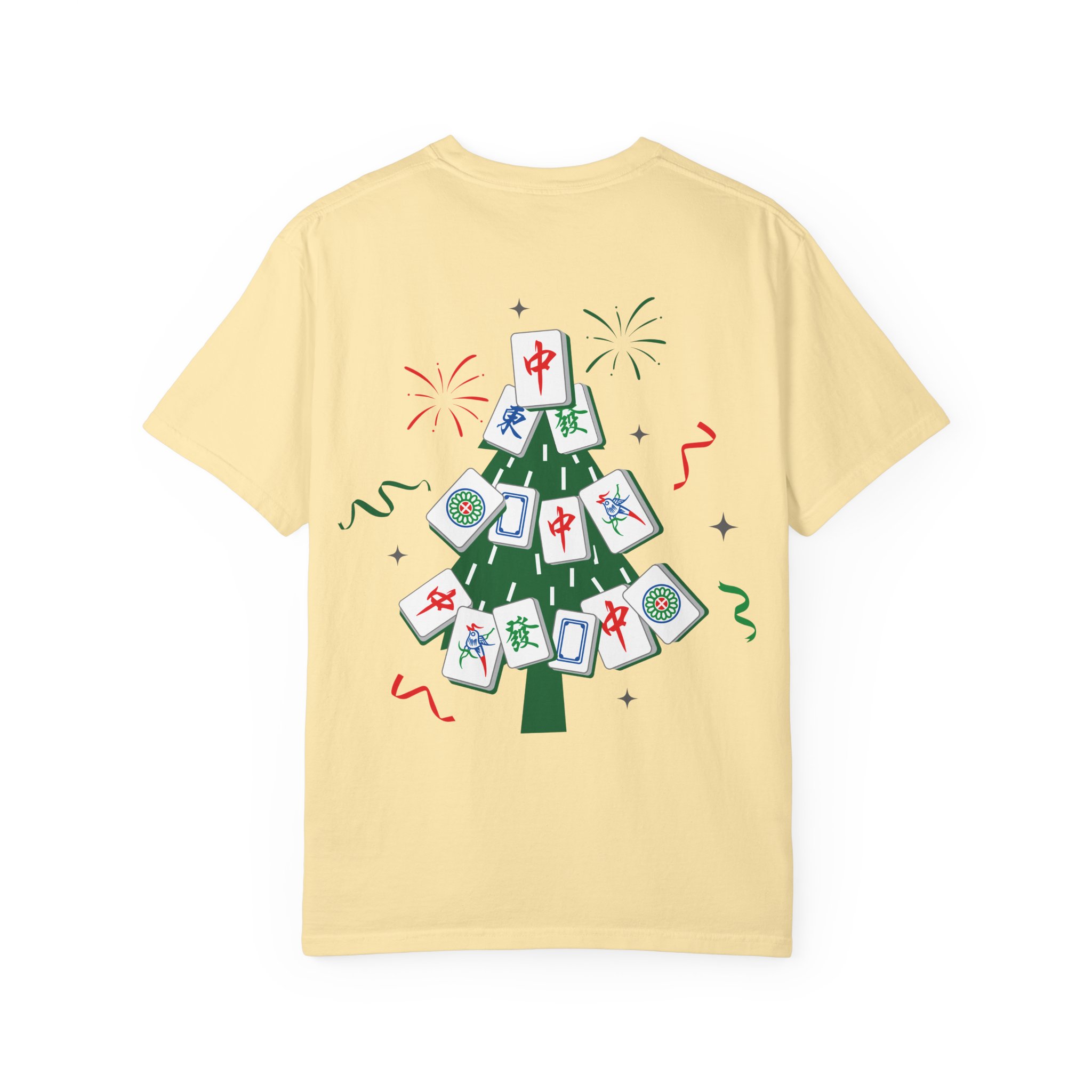 Merry Mahjong Christmas T-Shirt | Holiday Mahjong Tree Graphic Tee - Image 14