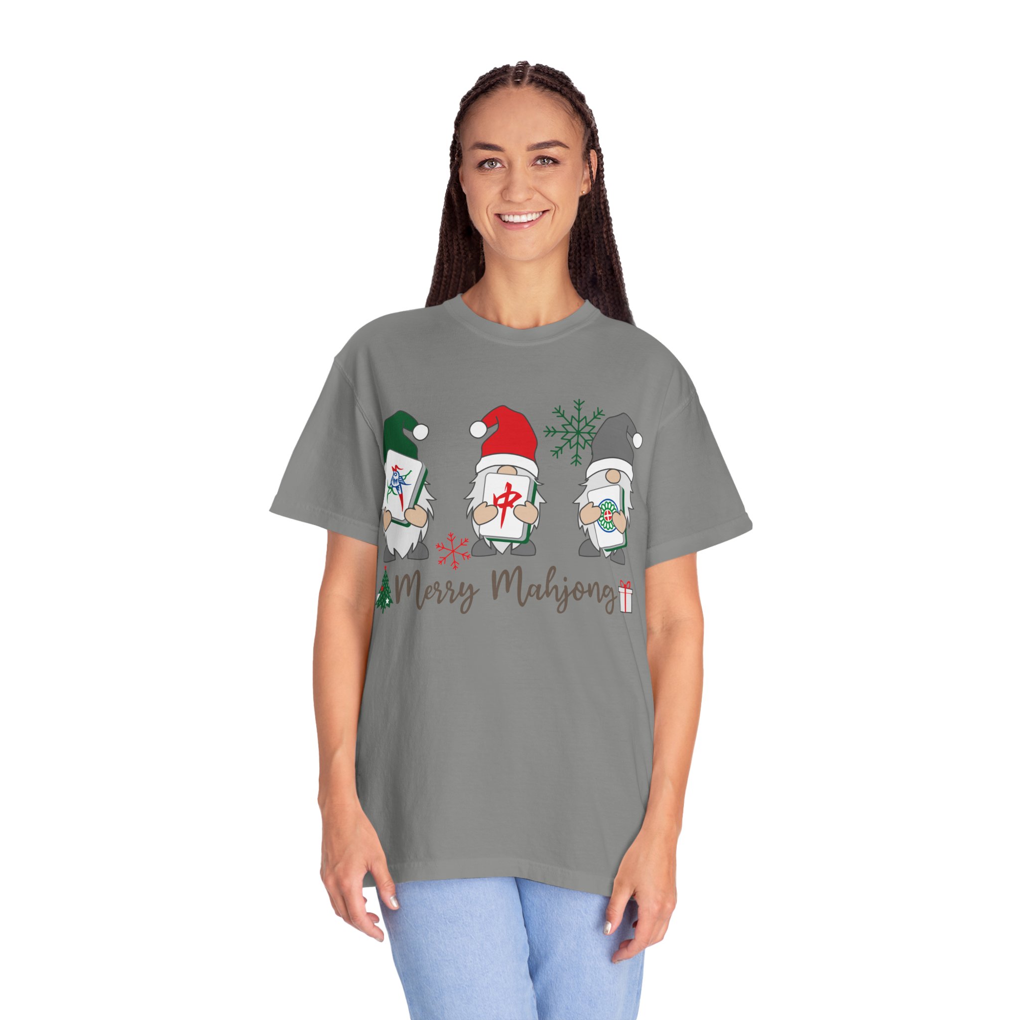 Merry Mahjong Gnome Christmas T-Shirt | Holiday Mahjong Game Night Tee - Image 36
