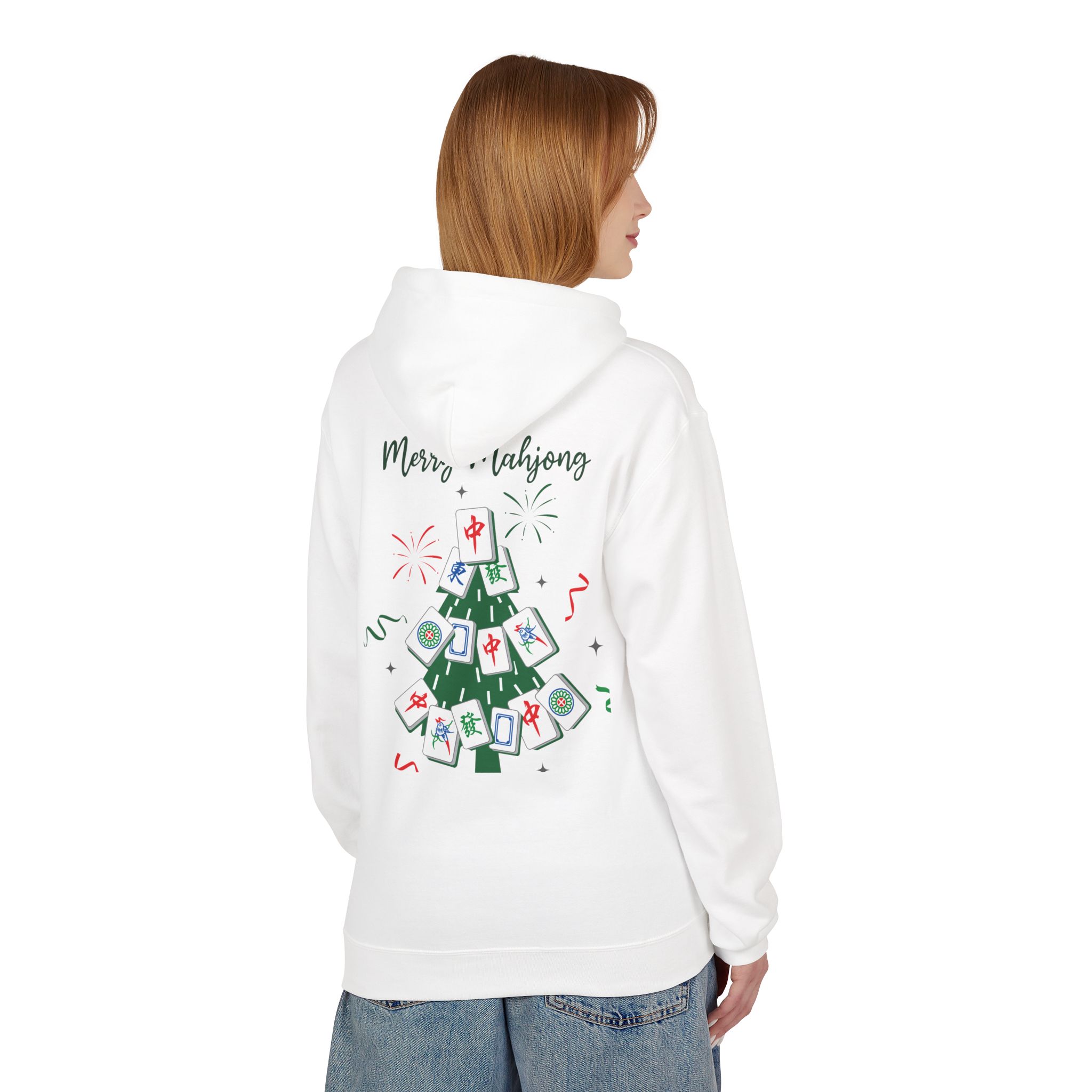 Merry Mahjong Santa Hoodie | Cute Holiday Gnome Christmas Pullover - Image 4