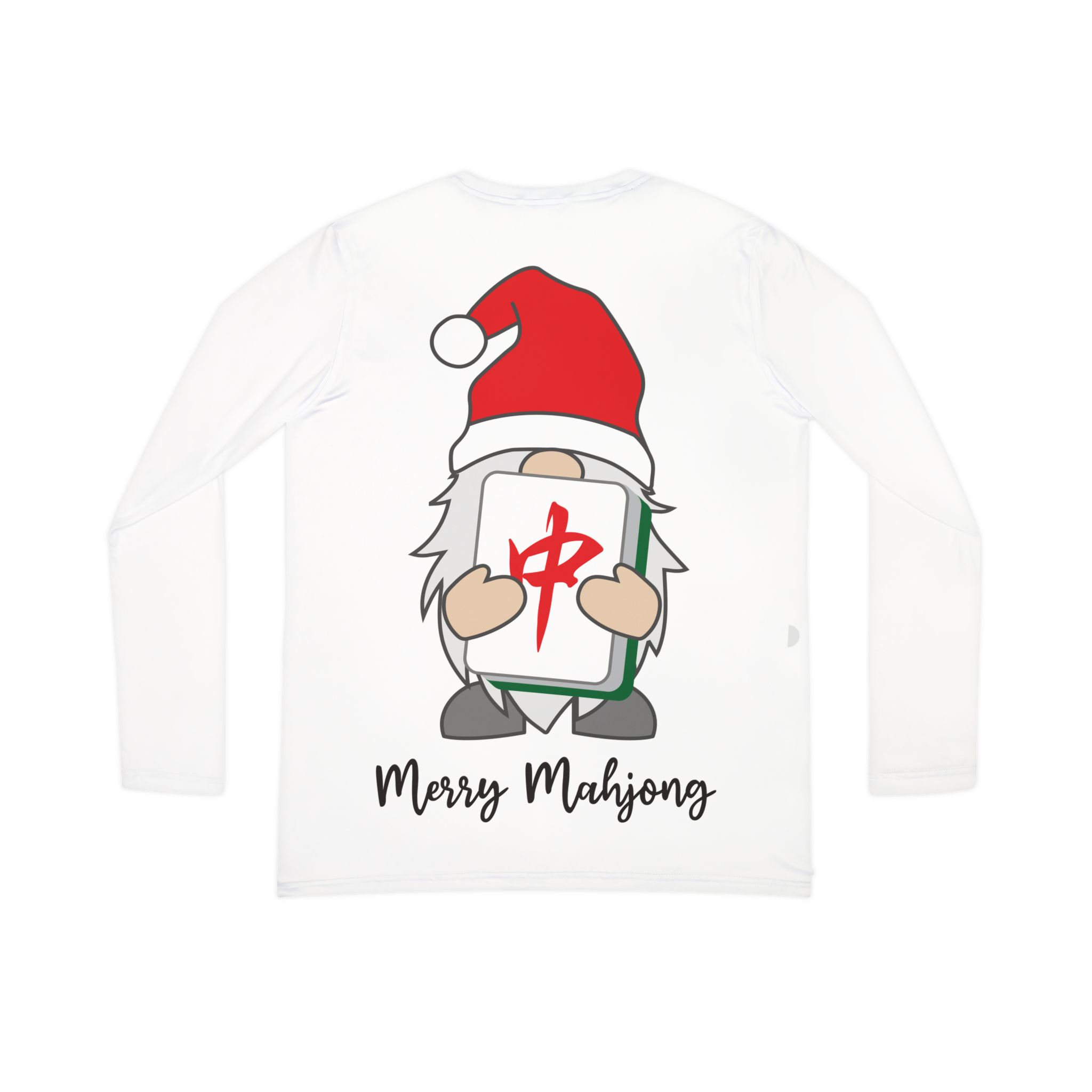 Mahjong Christmas Tree V-Neck Long Sleeve | Festive Mahjong Holiday Shirt for Game Lovers - Image 3